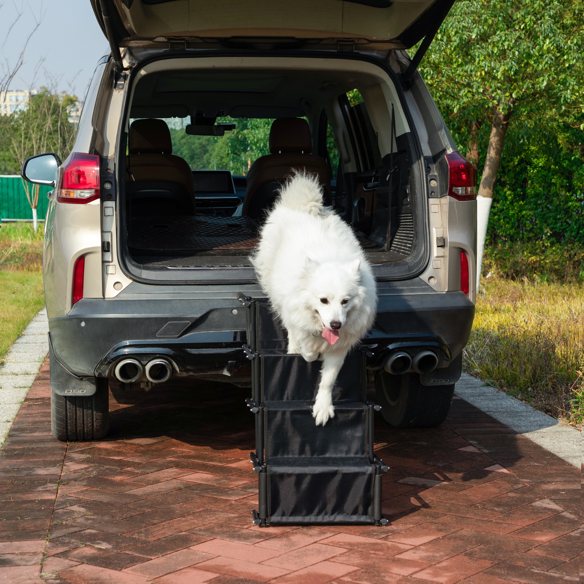 Coziwow CW12N0495-L02 Foldable Black Metal Dog/Cat Steps