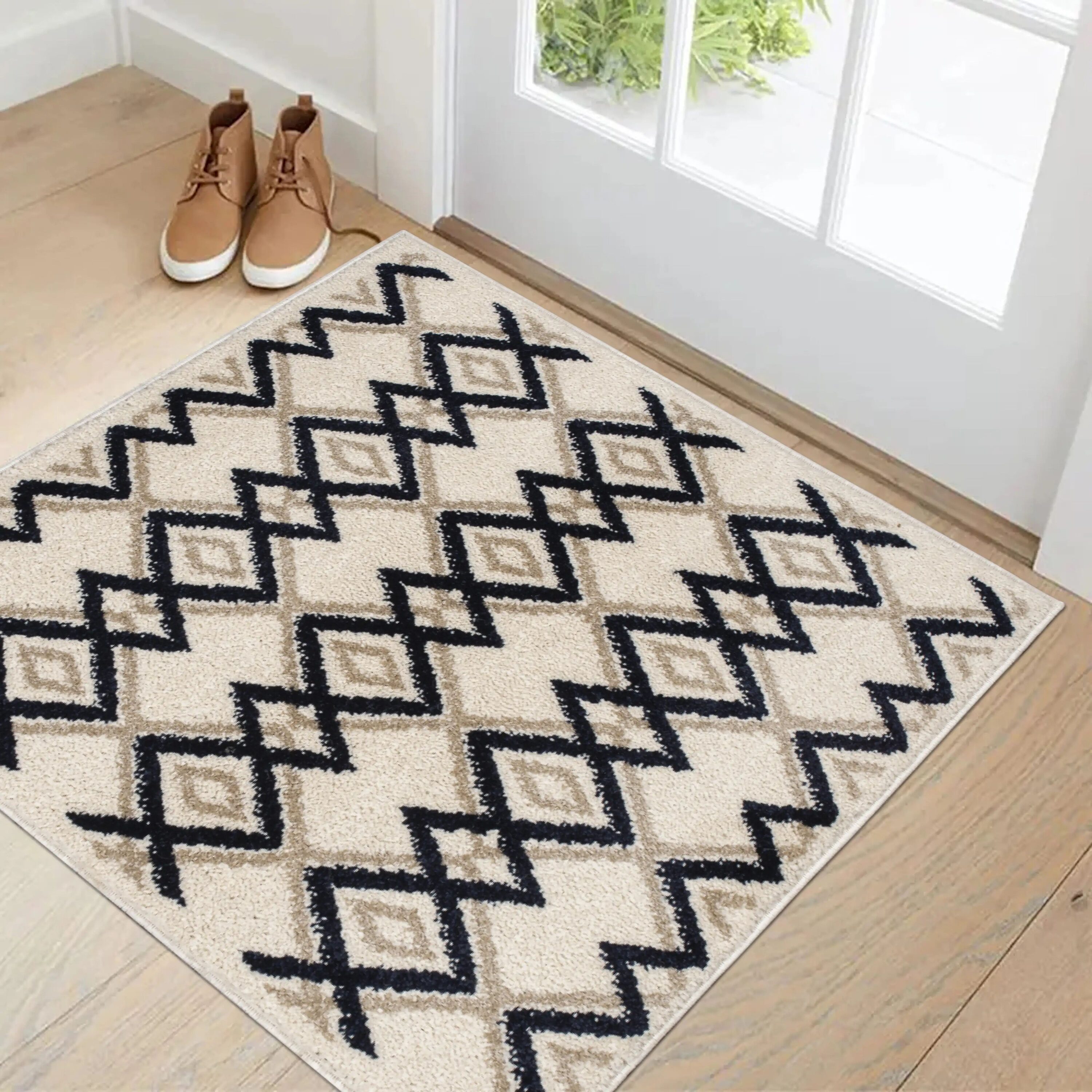 The Sofia Rugs Sofihas 2 Piece Kitchen Rug Sets 60in x 24in x 35in x 24in Kitchen  Floor Mats 100% Shag Polypropylene Farmhouse Washable Kitchen Rugs and Mats  with Non Skid Rubber