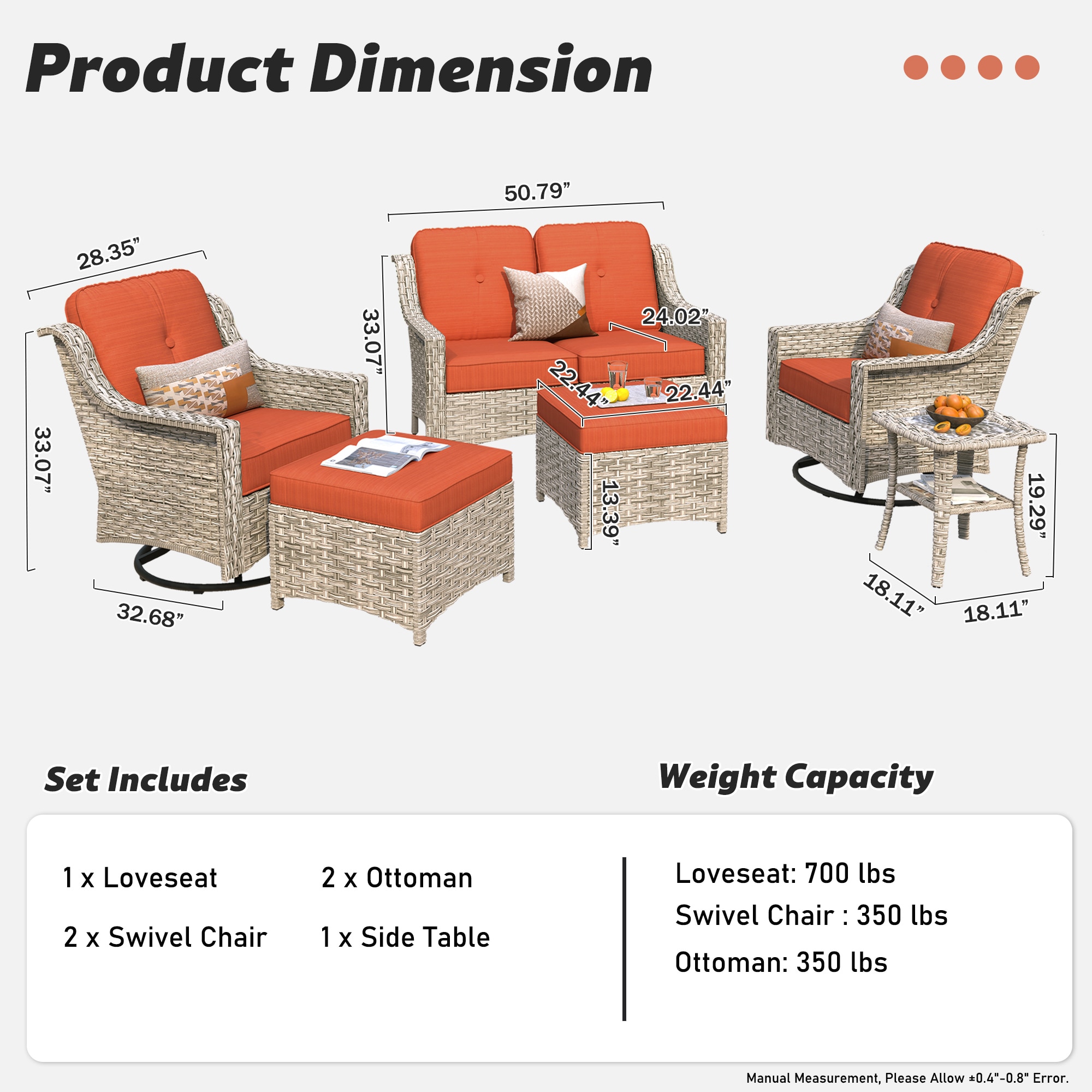 Ovios PDL806Y Patio-Conversation-Sets - View #6
