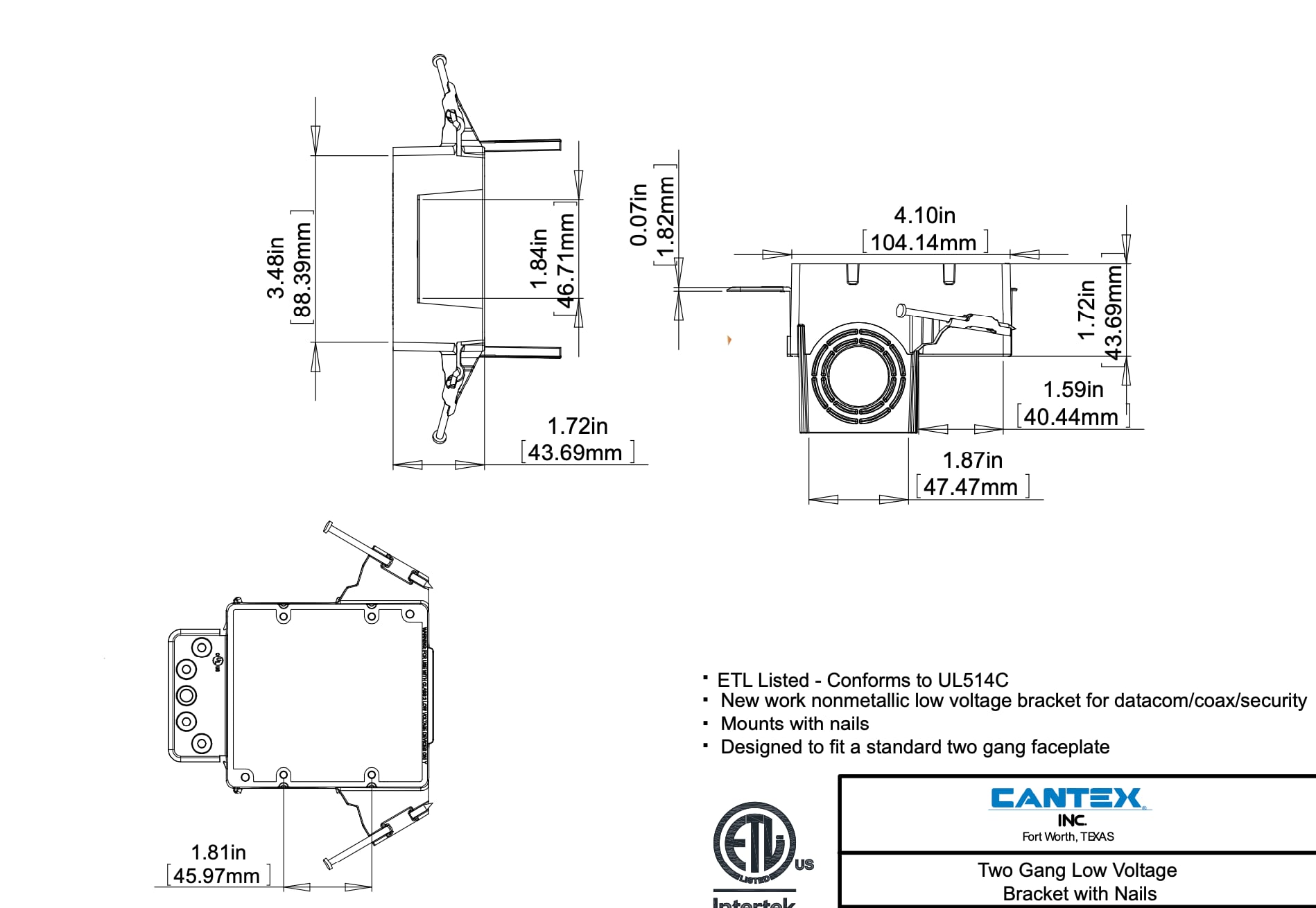 CANTEX LEZLV2-NWN Electrical-Box - View #3