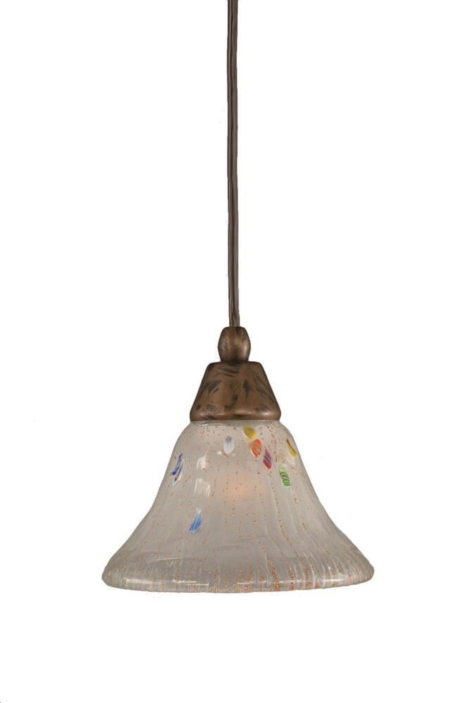 Divina Bronze Modern/Contemporary Marbleized Glass Bowl Hanging Pendant