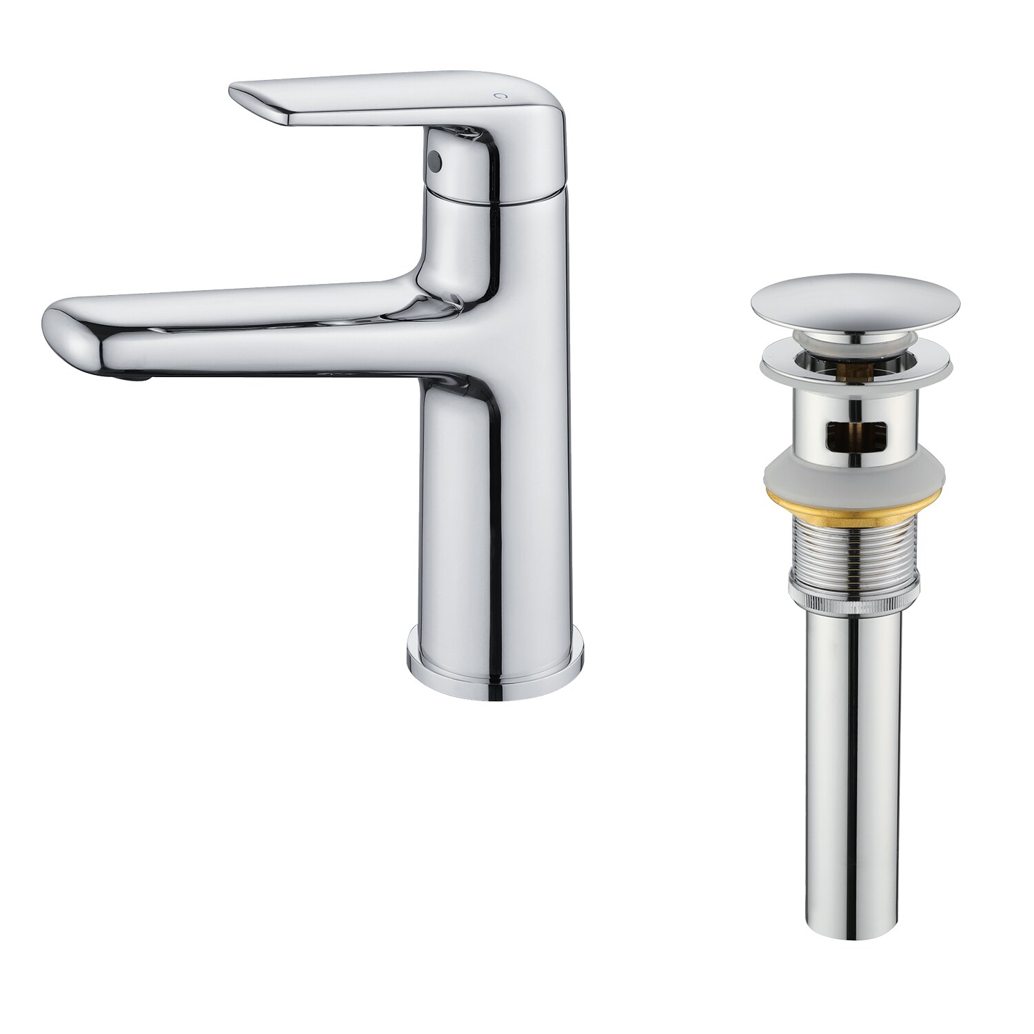 Boyel Living - Chrome Single Handle Bathroom Faucet Solid Brass with Drain