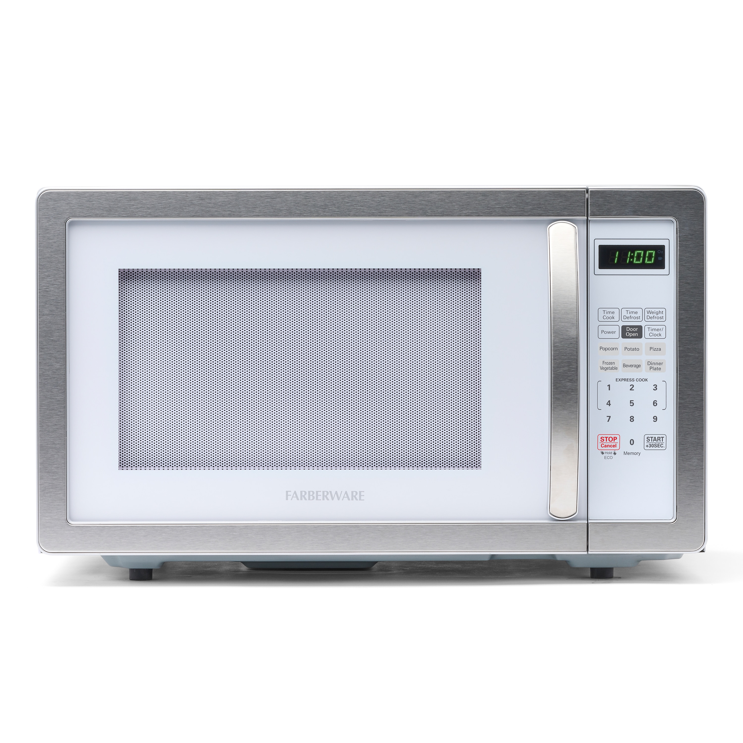 Farberware FMO11AHTPLB 1.1-cu ft Medium 1000 -Watt Countertop Microwave ( White/Platinum )
