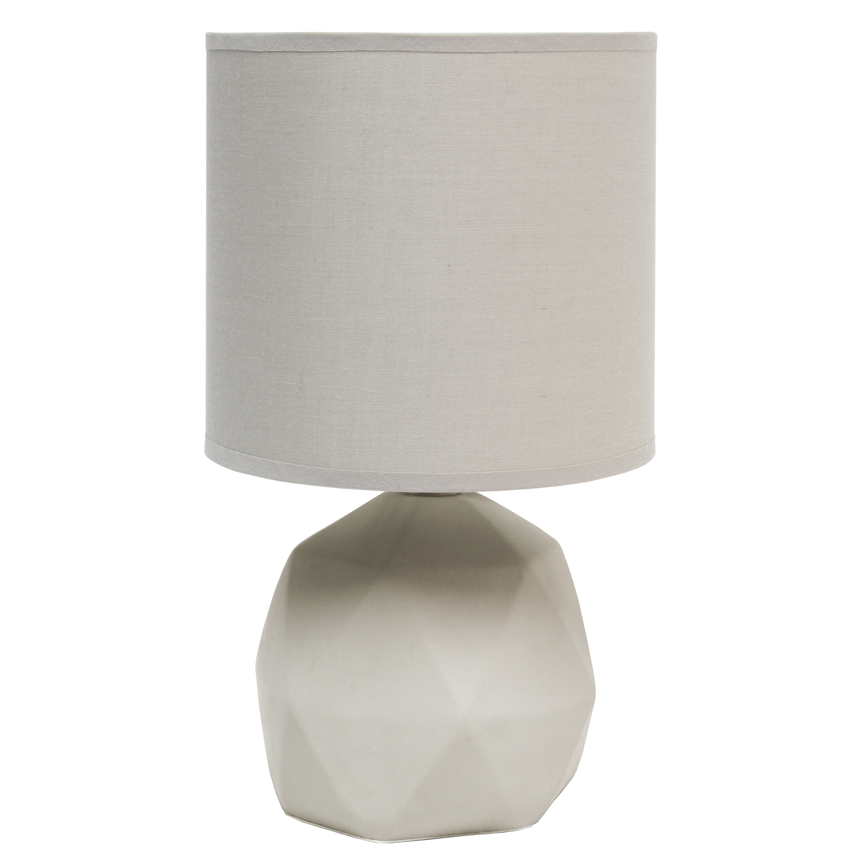 Simple Designs 10.6-in Gray Rotary Socket Table Lamp With Fabric Shade 