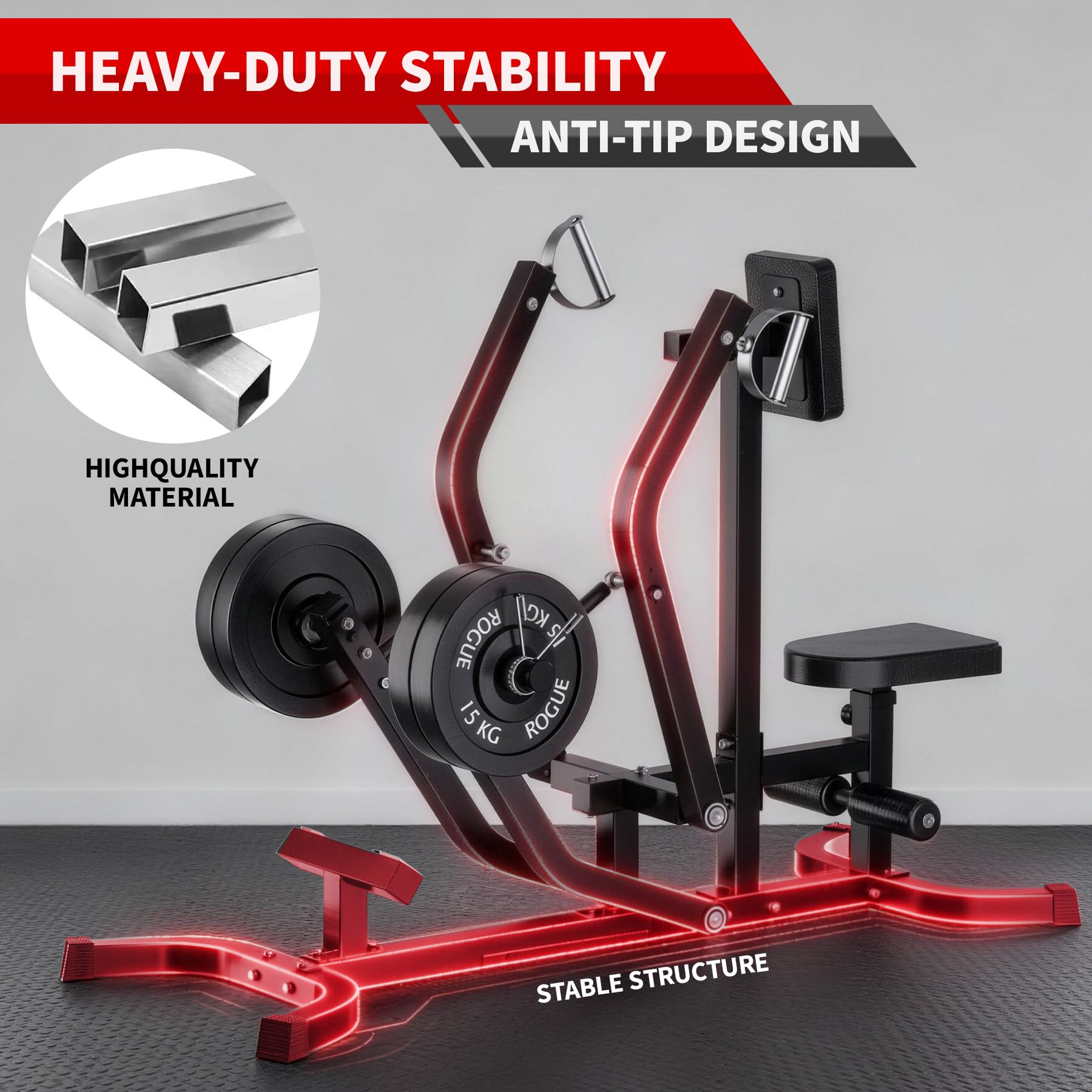 GarveeLife Chest Supported T-Bar Row Machine Seated Row Machine with ...