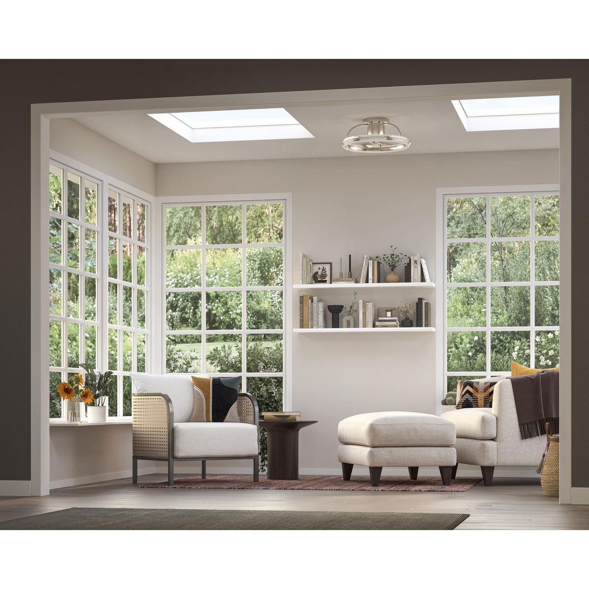 Brushed Nickel 21" LED Ceiling Fan with Remote and Lighting
