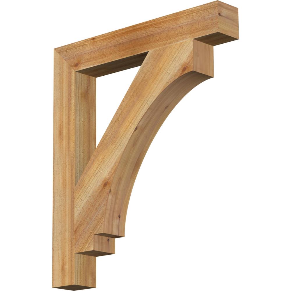 Ekena Millwork BKT04X28X32IMP05RWR Imperial Block Rough Sawn 4-in x 28-in x 32-in Western red cedar Brown Wood Standard bracket