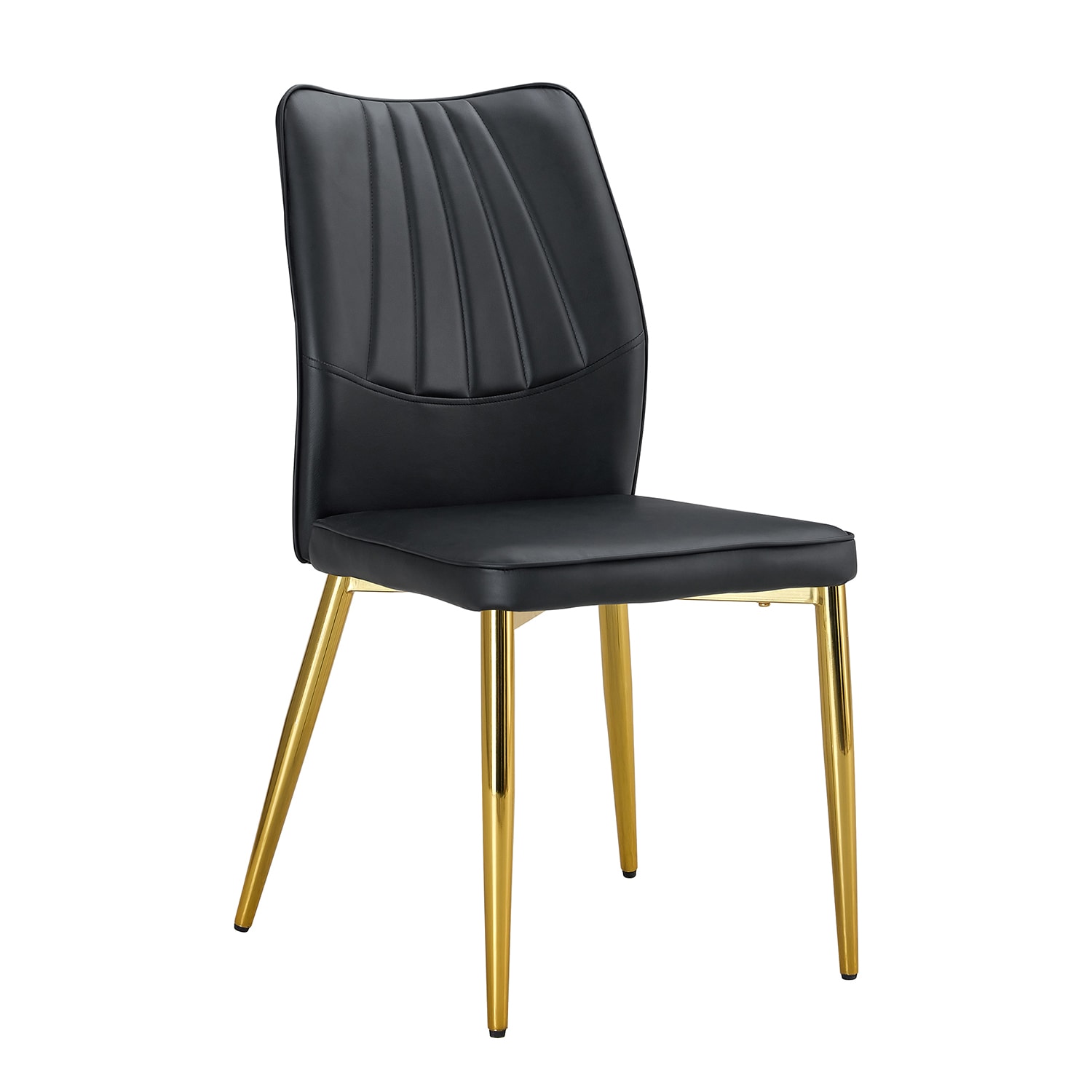 SINOFURN SYA290007BG Set of 4 Casual Faux Leather Upholstered Dining Side Chair (Metal Frame)