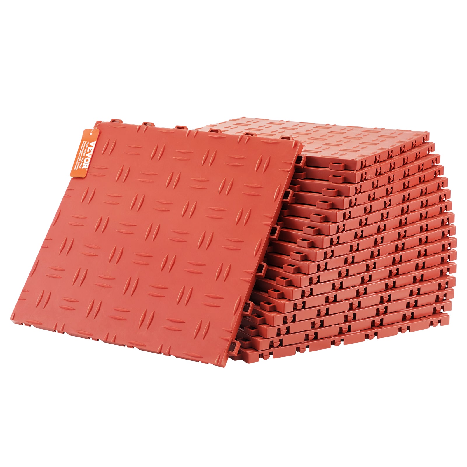 VEVOR 12-in x 12-in Diamond Polypropylene Interlocking Garage Floor Tile ( 25-sq ft ) 25 -Pack #PVCDB-RD25P000001V0