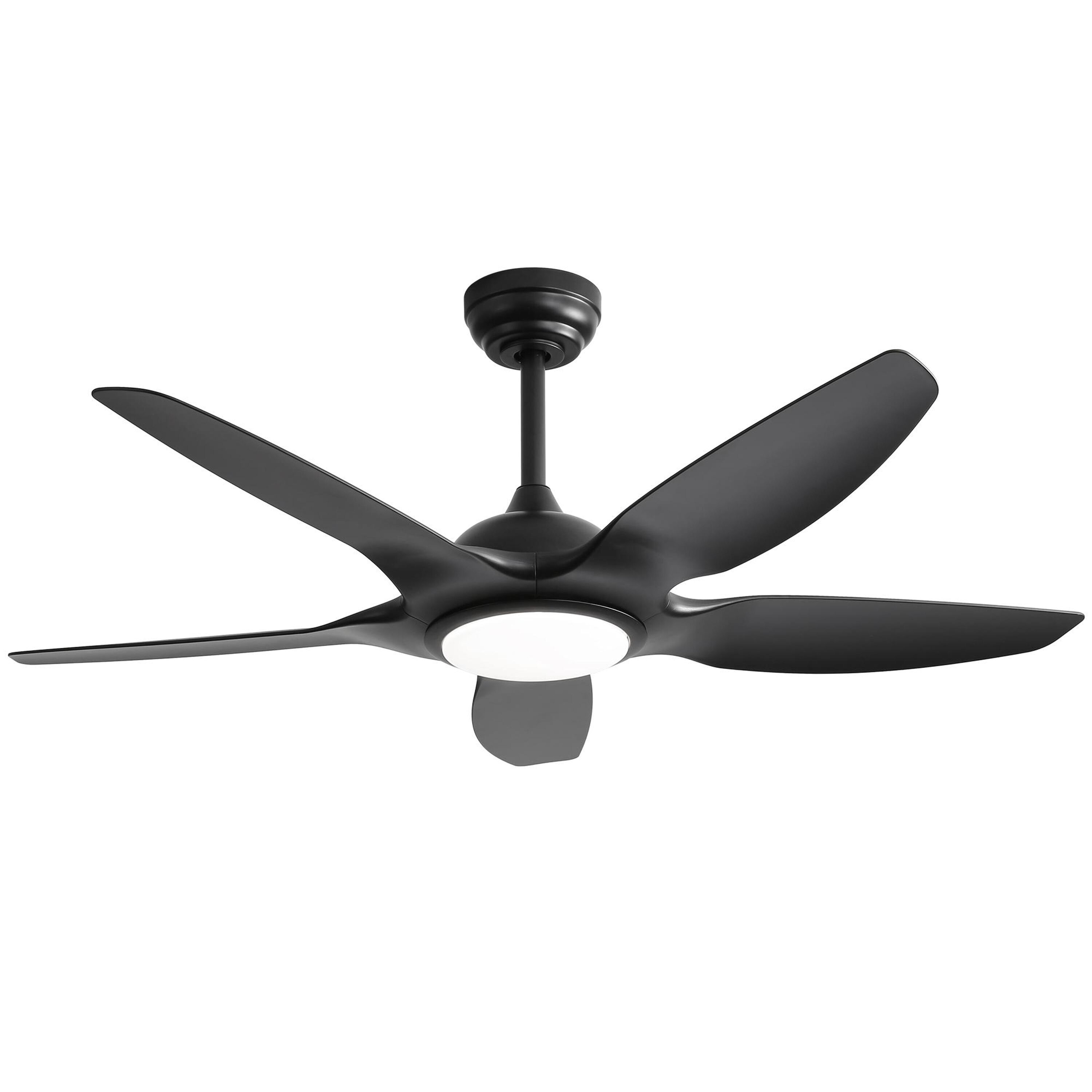 Bayfeve BFKS-11114-CF Adjustable Speed 48-in Color-Changing Integrated LED Outdoor Black with Black ABS Blades Ceiling Fan With Light and Remote ( 5 -Blade )