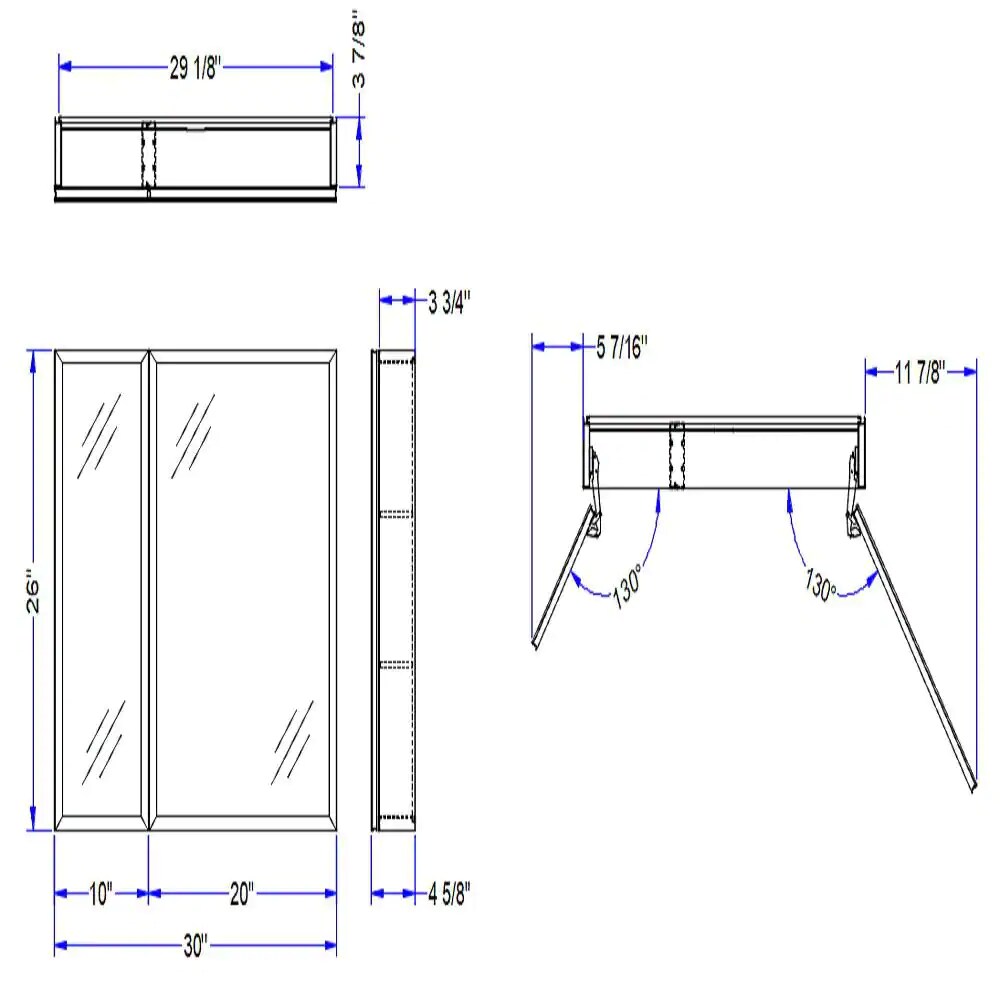 Forclover TAK-MCBL3026 Bathroom-Medicine-Cabinets - View #3