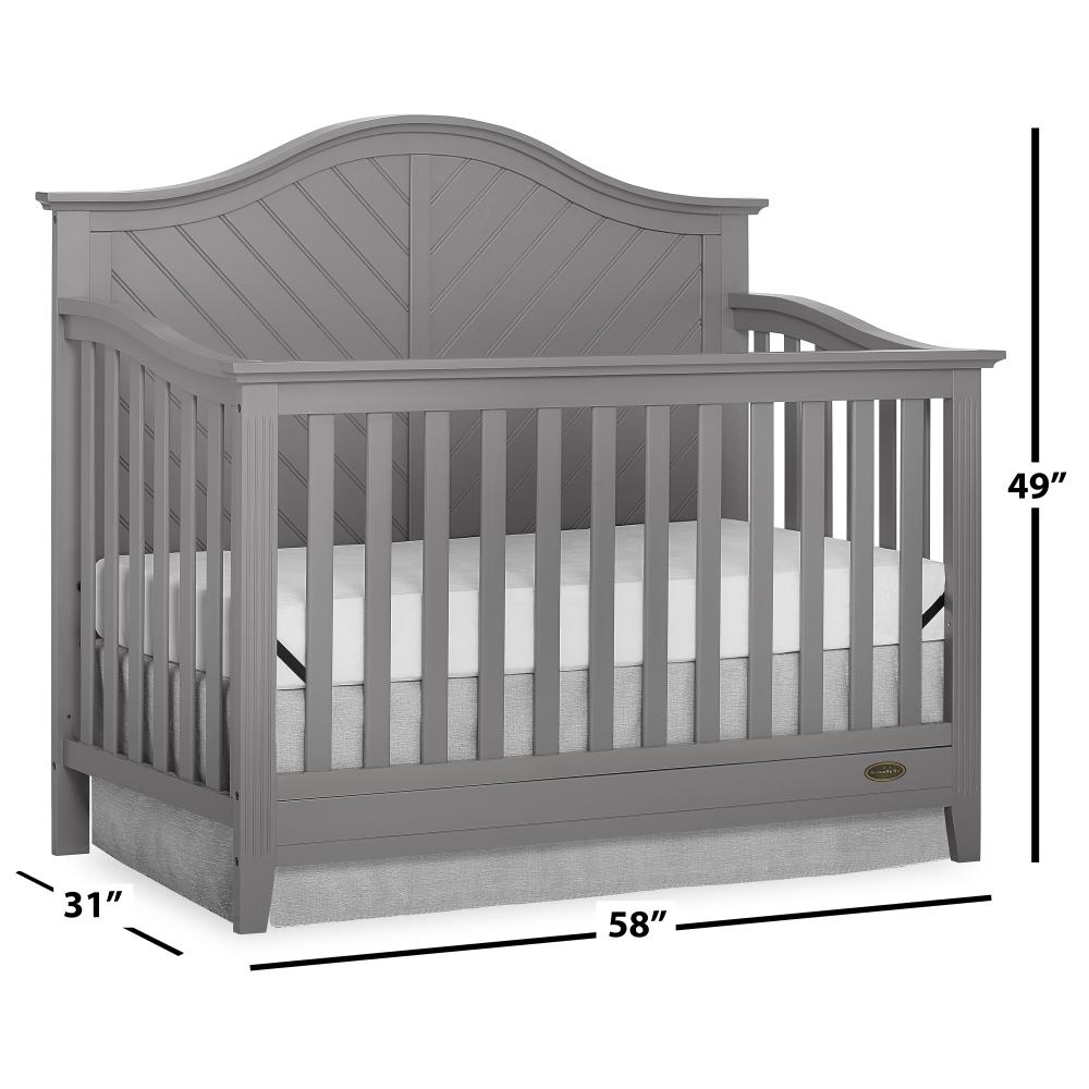 Storm Grey Full Size Dream on Me Addison 5-in-1 Convertible Crib 