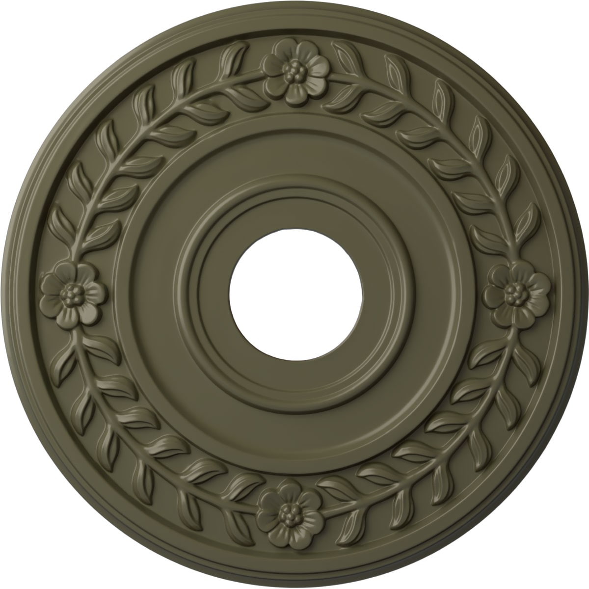 Ekena Millwork CM16WRPTF Wreath 16.25-in W x 16.25-in L Painted Turtle Polyurethane Whole Ceiling Medallion
