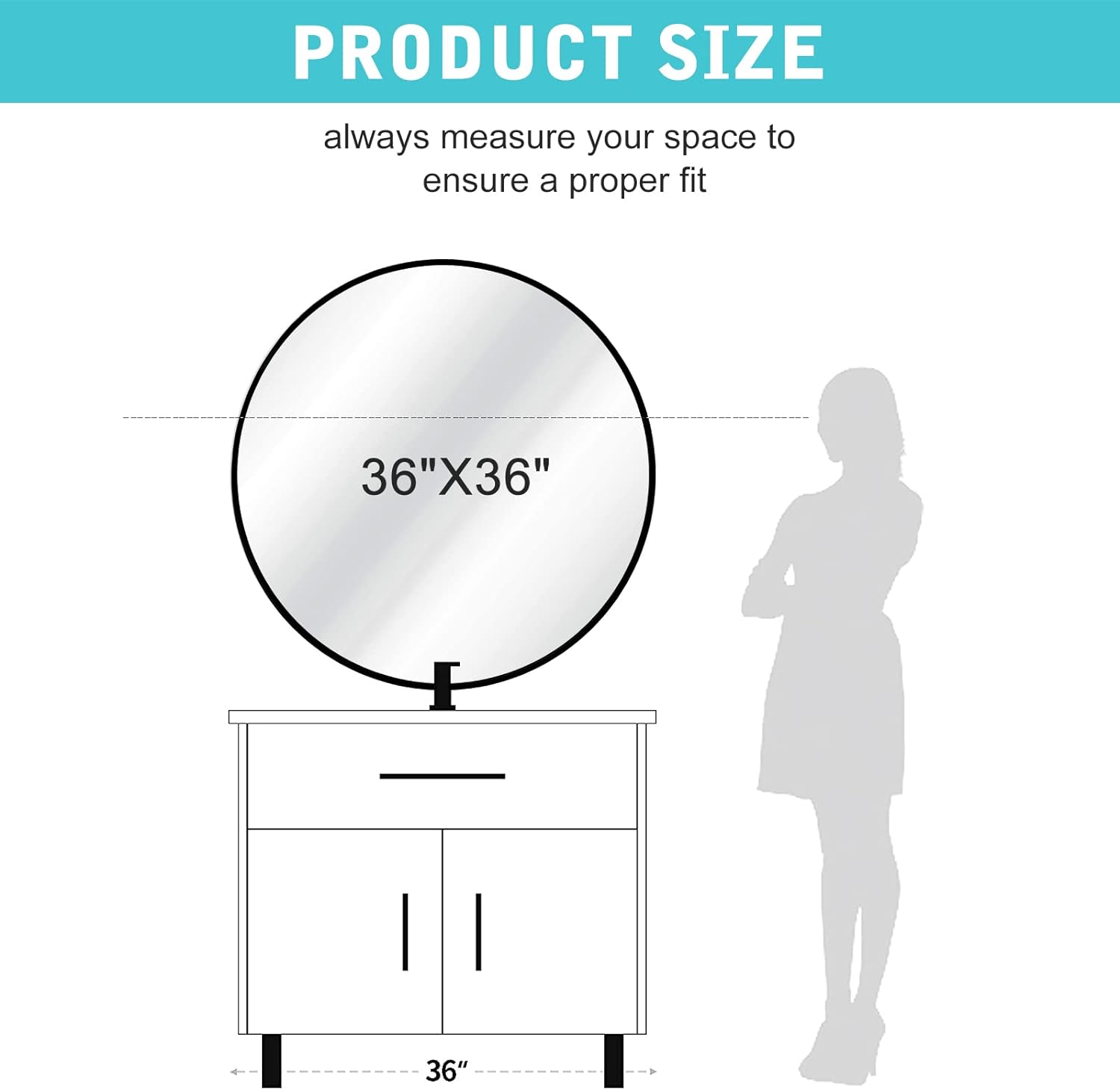 AAZJ JHR-MR36BK Framed-Bath-Mirrors - View #4