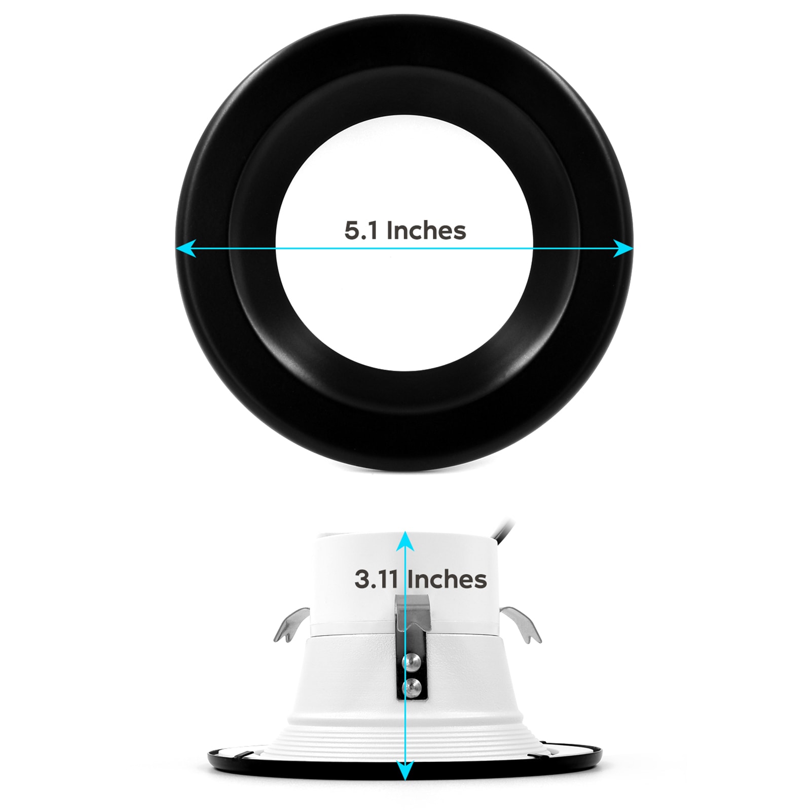 5.1-Inch Black Aluminum LED Recessed Lighting Kit