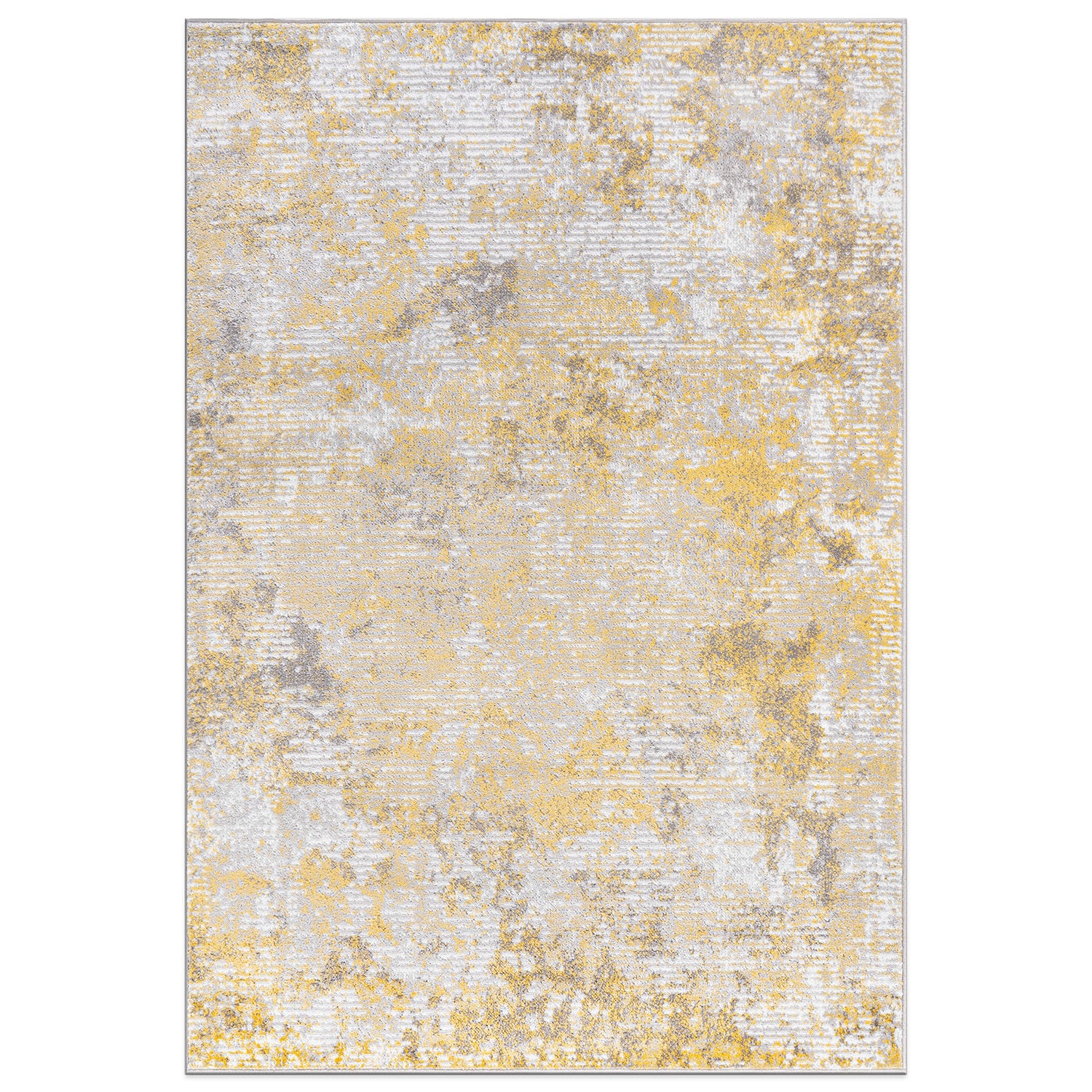 World Rug Gallery 936YELLOW5X7 5 x 7 (ft) Loomed Polypropylene Yellow Rectangular Indoor Abstract Global Area rug