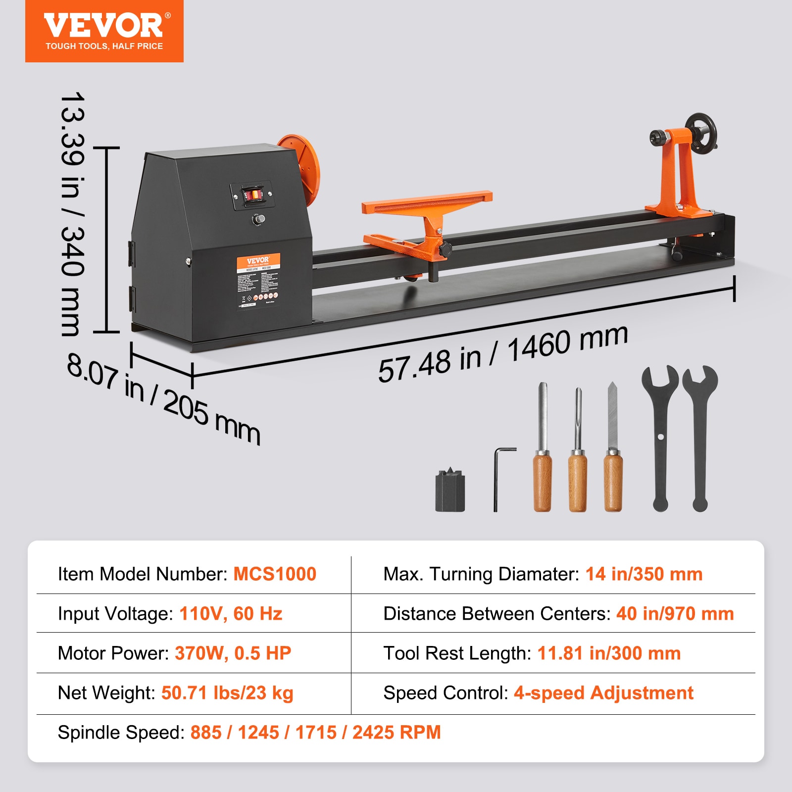 VEVOR TSMGCCY4005HPM54JV1 Wood-Lathes - View #8