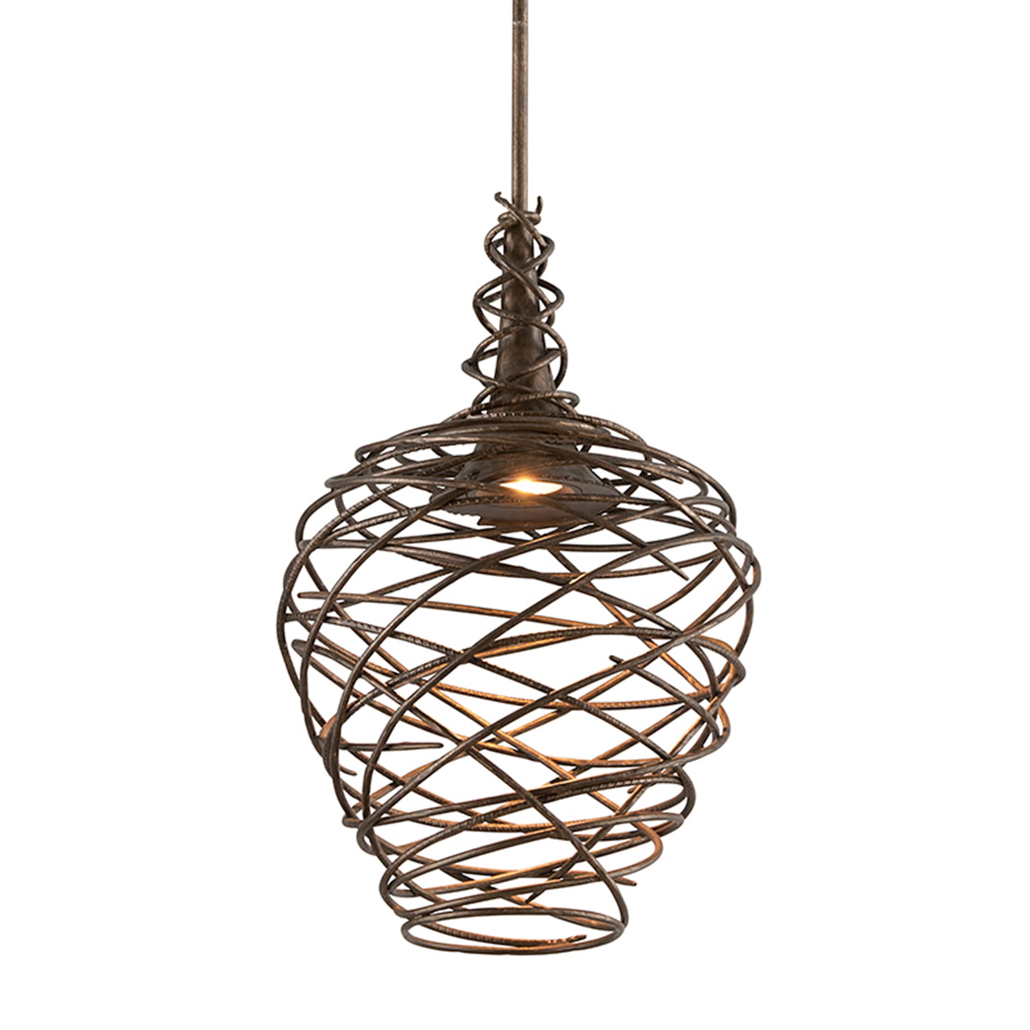Troy Lighting F4184 Sanctuary Cottage Bronze Transitional Geometric LED Hanging Pendant Light