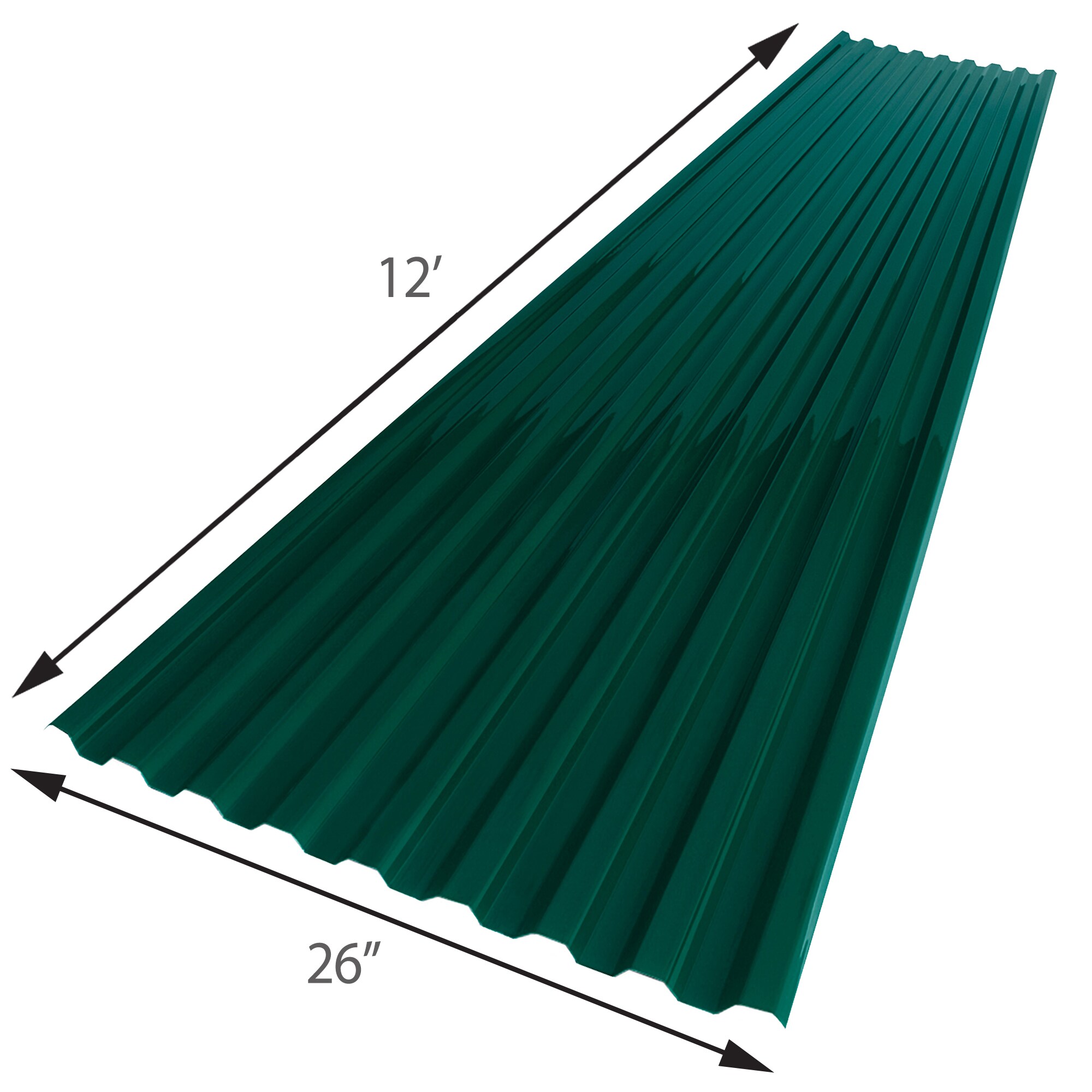 SUNTUF 2.16-ft x 12-ft Corrugated Green Polycarbonate plastic Roof Panel