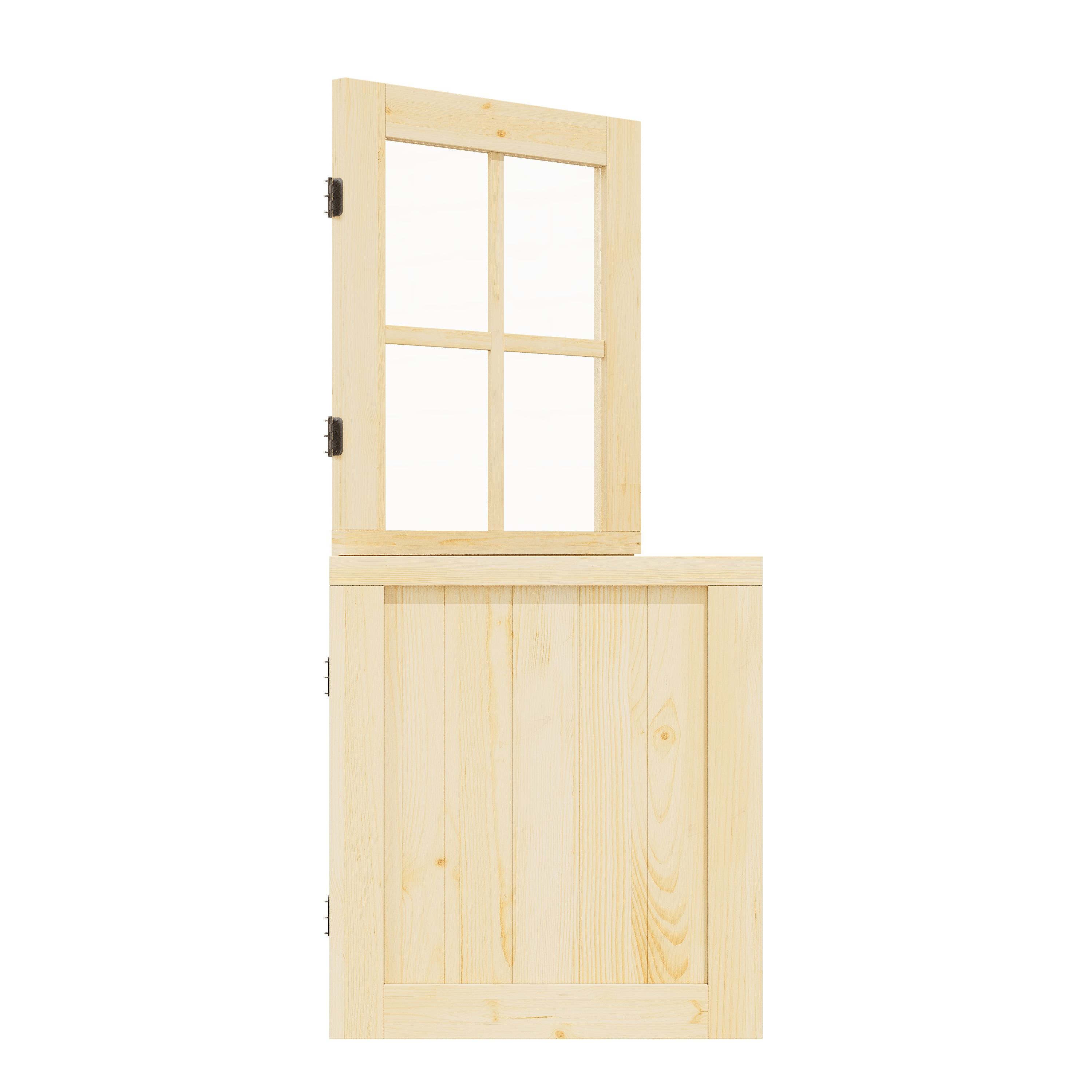 JUJUBON EX-DUP4-36 Front door 36-in x 80-in x Wood Half lite Universal reversible pine Unfinished Slab Dutch Front Door Solid core