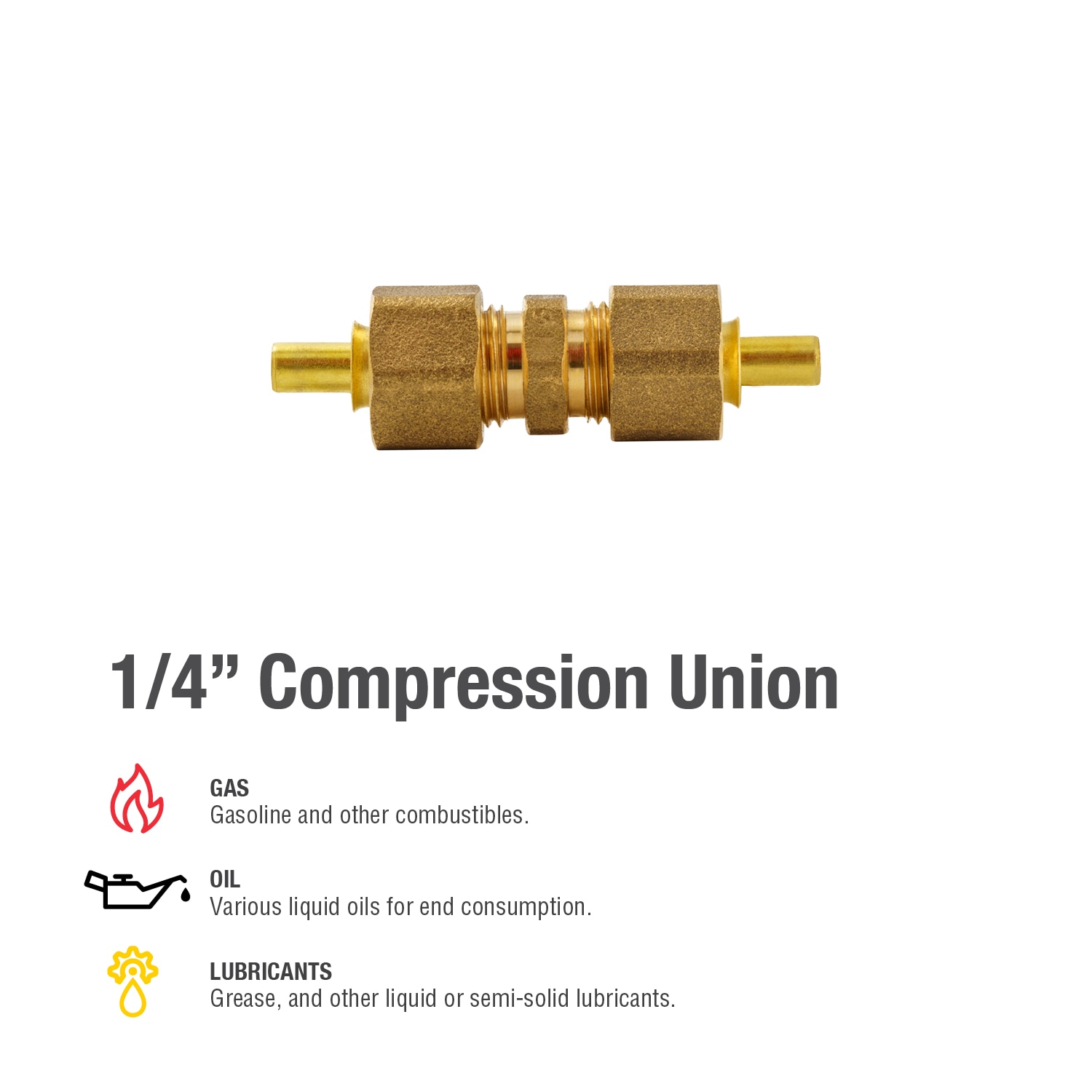 CarterTM 1662PK2 Ice Maker Water Line Brass Compression Tube Fitting, 1/4 OD x 1/4 OD (2)