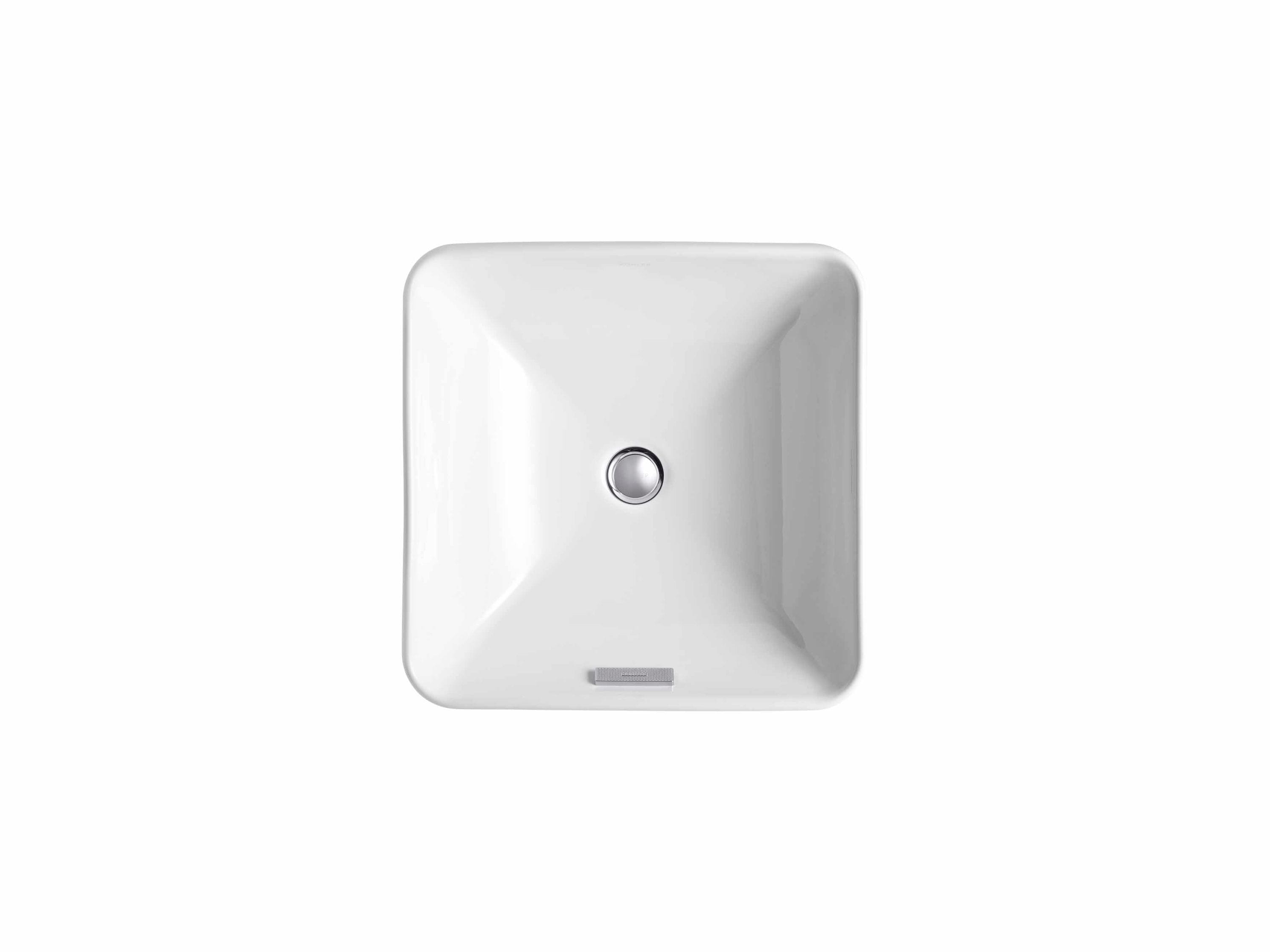 KOHLER Vox Vitreous China Drop-In Square White Bathroom Sink (16.25-in ...