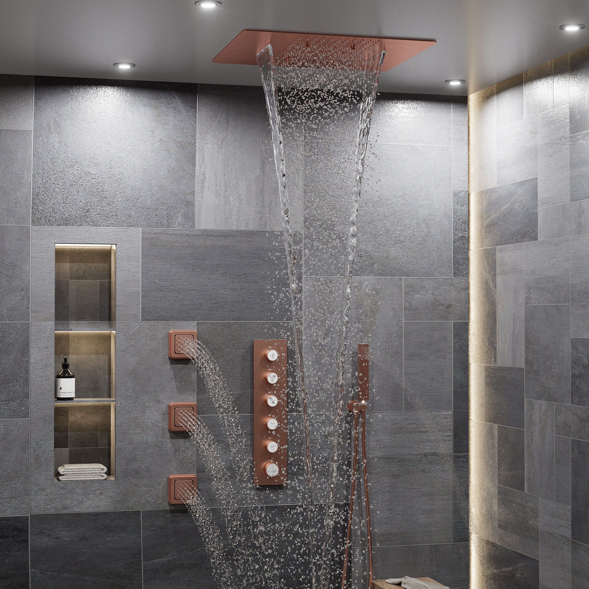 CASAINC KCHS0002-BRG Showerhead-Bar-Panels - View #4