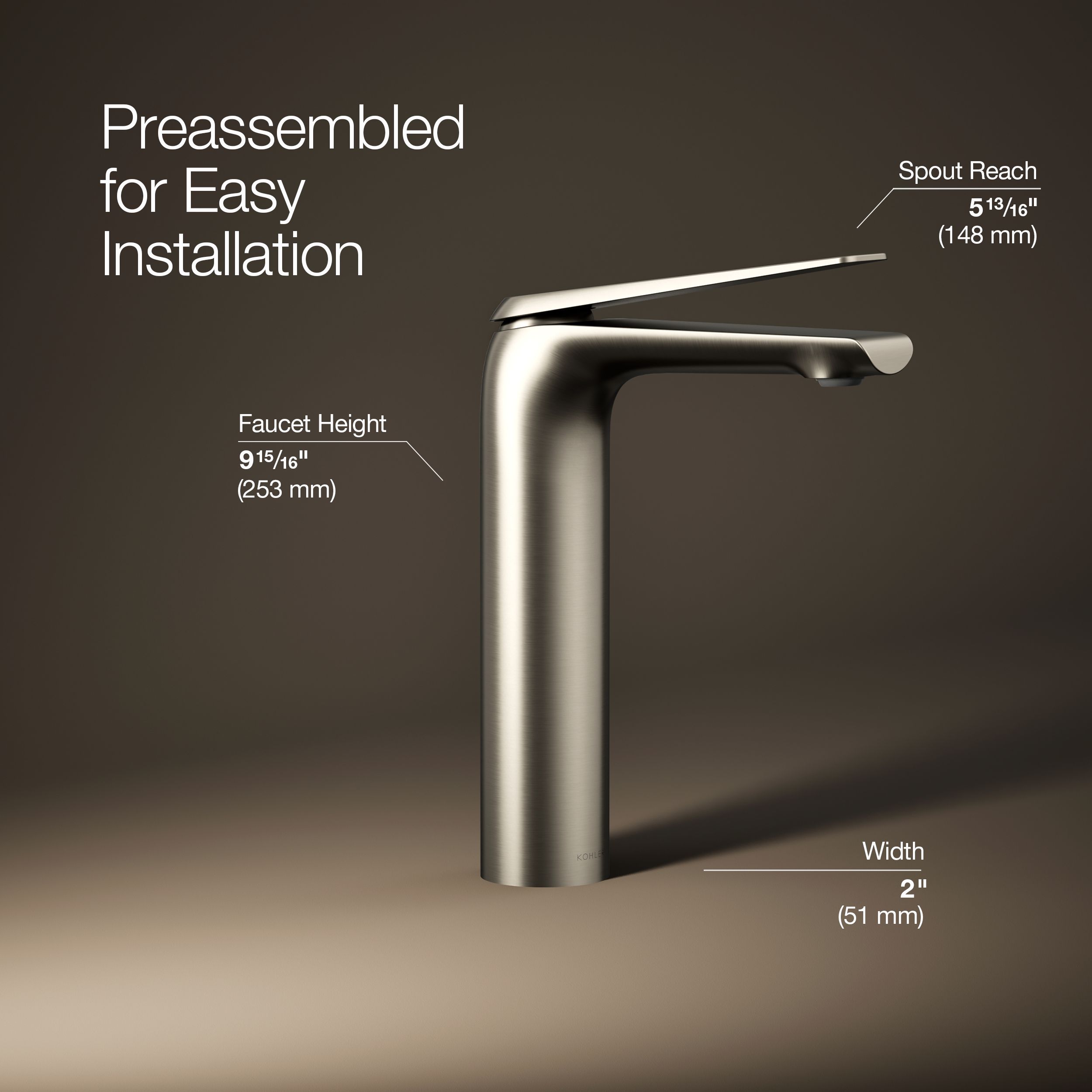 KOHLER K-97347-4-BN Lavatory-Faucets - View #3