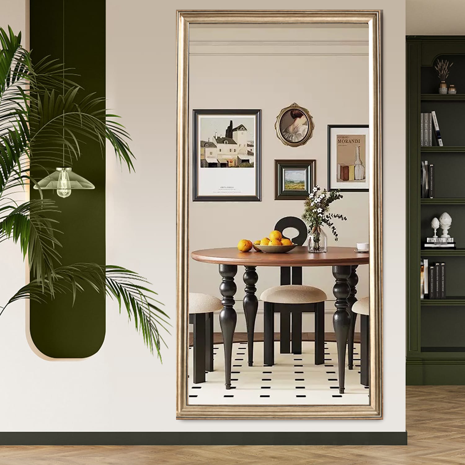 Boyel Living 32 by 70 Inch Full Body Floor Mirror with Artificial Wood Frame for Bedroom Clothing Store or Salon #BL-LH-42465