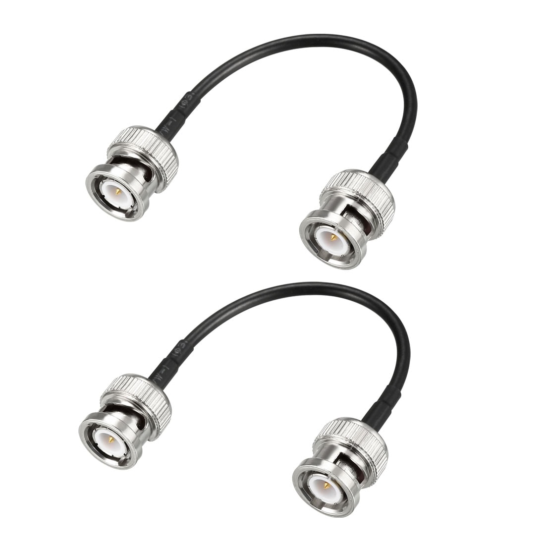 Unique Bargains BNC Male to Male Coaxial Jumper Cable 50 ohm 4 Inch RG174 for Video Signals CCTV DVR Camera 2pcs