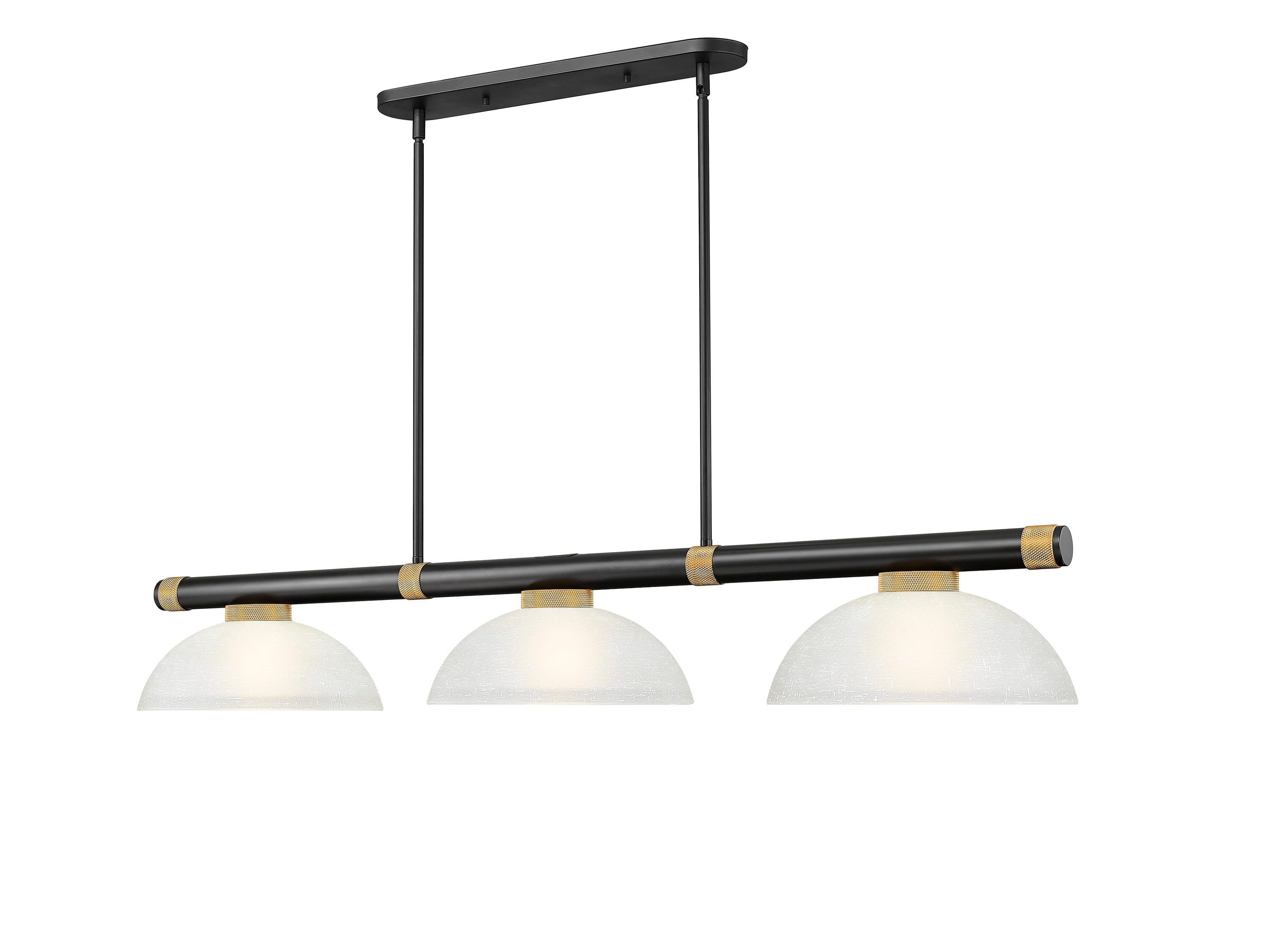 Z-Lite Vanguard 13.75in Matte Black + Rubbed Brass Fixture with White Linen Glass Shade