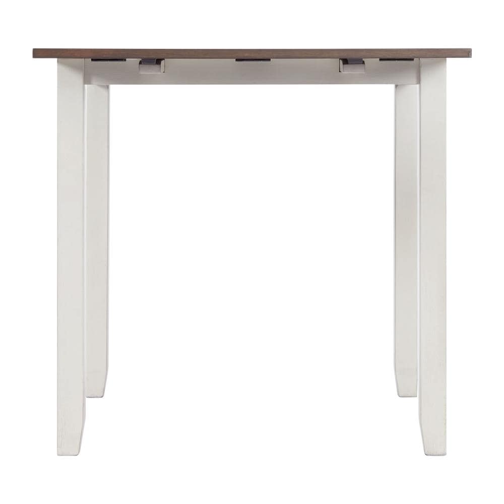Tuttle Brown and White Drop Leaf Dining Set with Ladder Back Chairs
