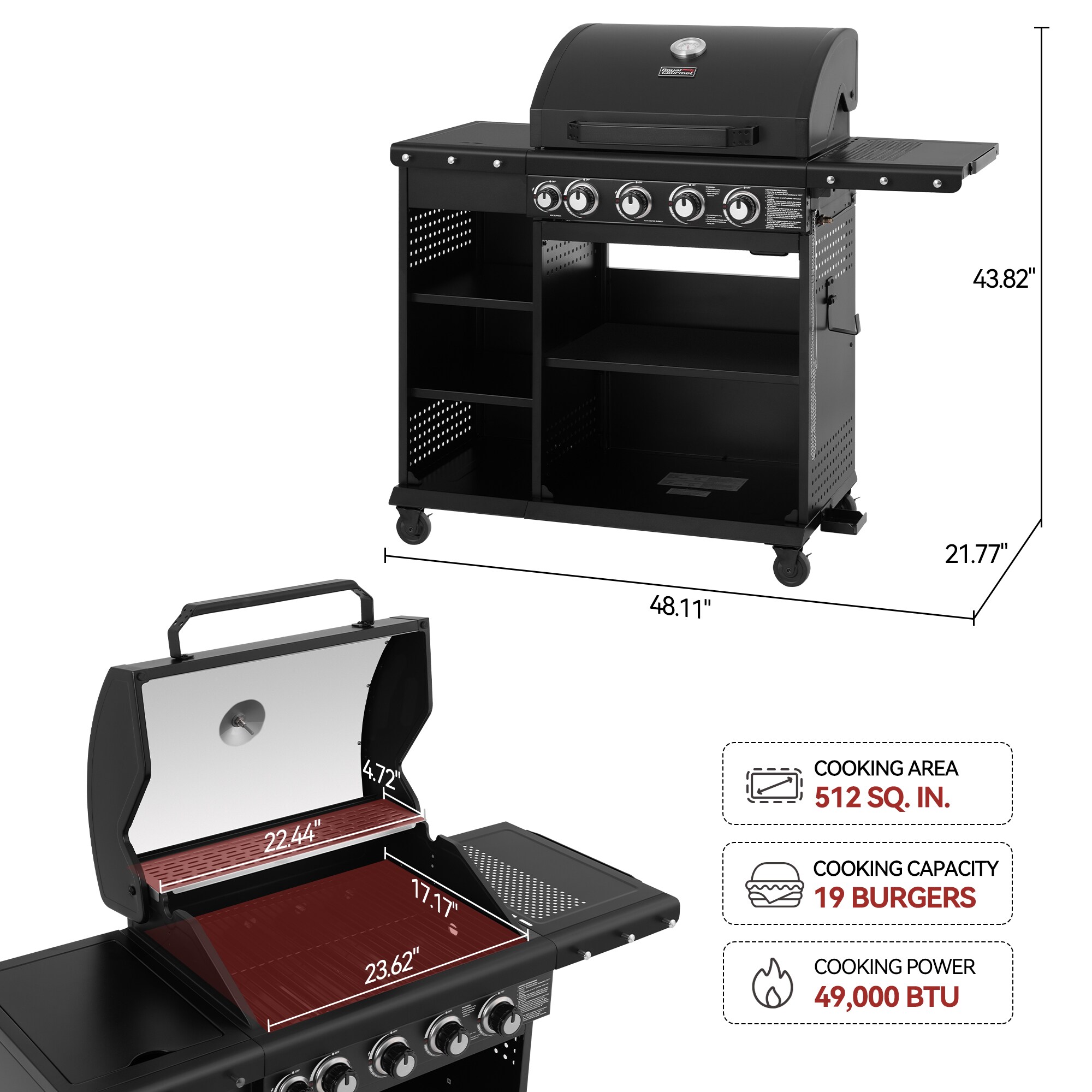 Royal Gourmet OK4002T Gas-Grill - View #9