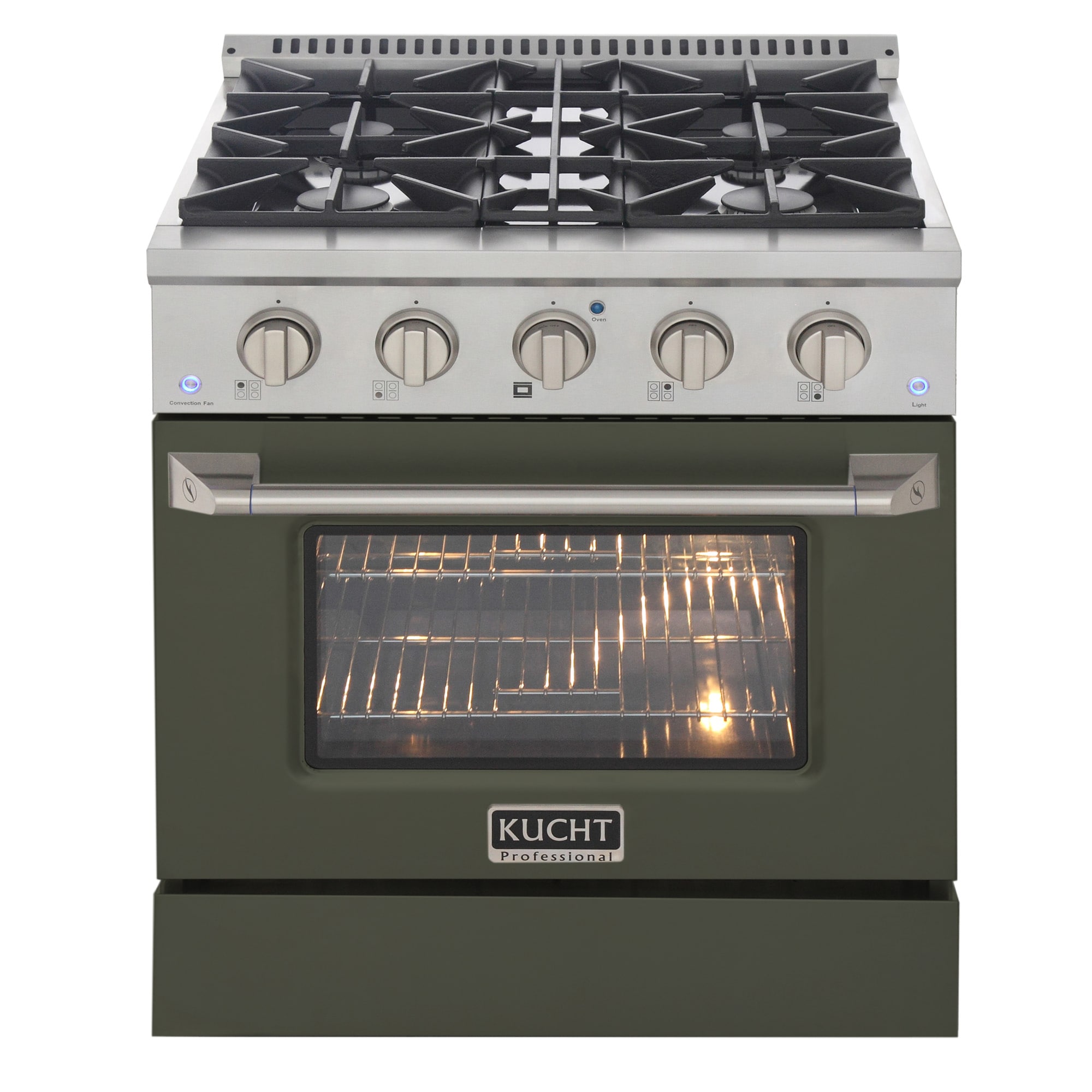 Kucht KNG301/LP-ON 30-in 4 burners 4.2-cu ft Convection Oven Freestanding Liquid Propane Gas Range ( Olive Green )