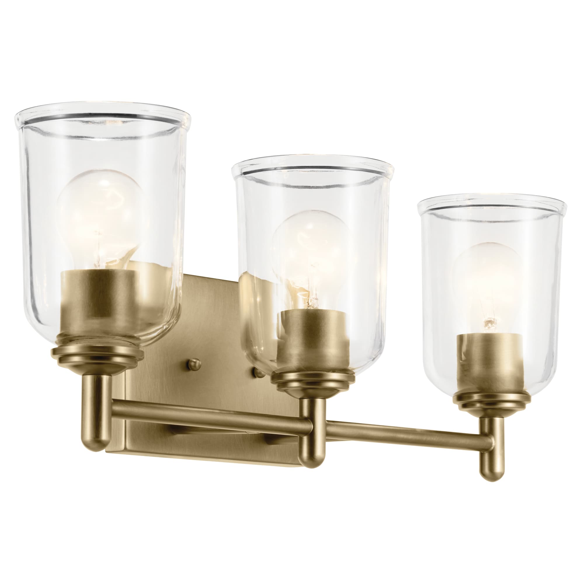 Kichler 45574NBRCLR Shailene 21-in 3 -Light Gold Traditional Vanity light