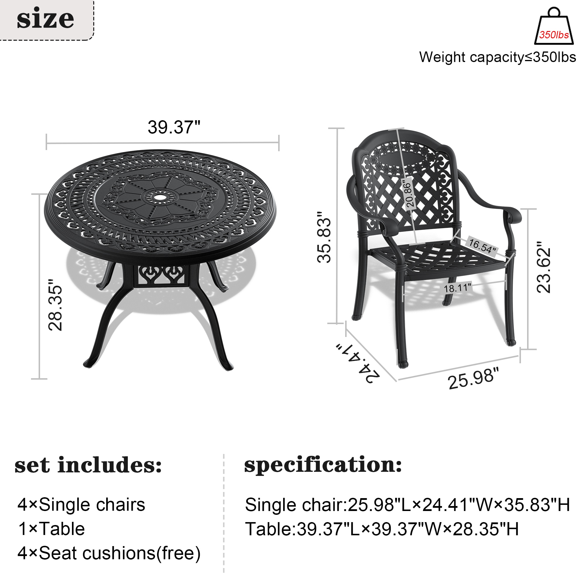 Bayfeve BF-0017IP Patio-Dining-Sets - View #5
