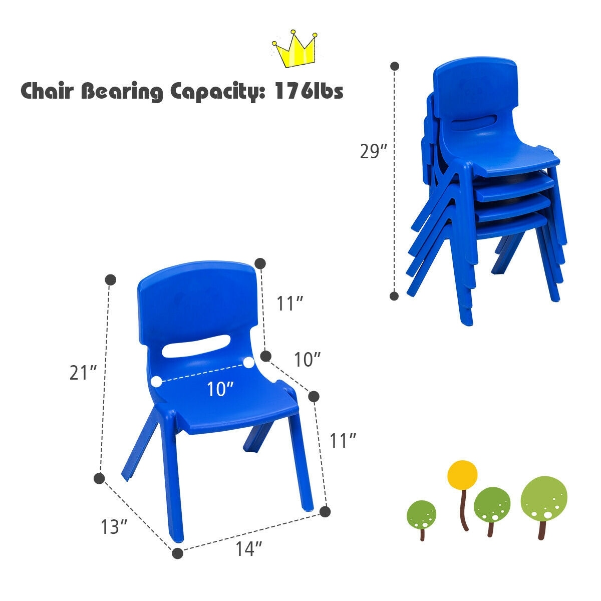 CASAINC WF-HYSN-64568BL-4 chairs - View #2