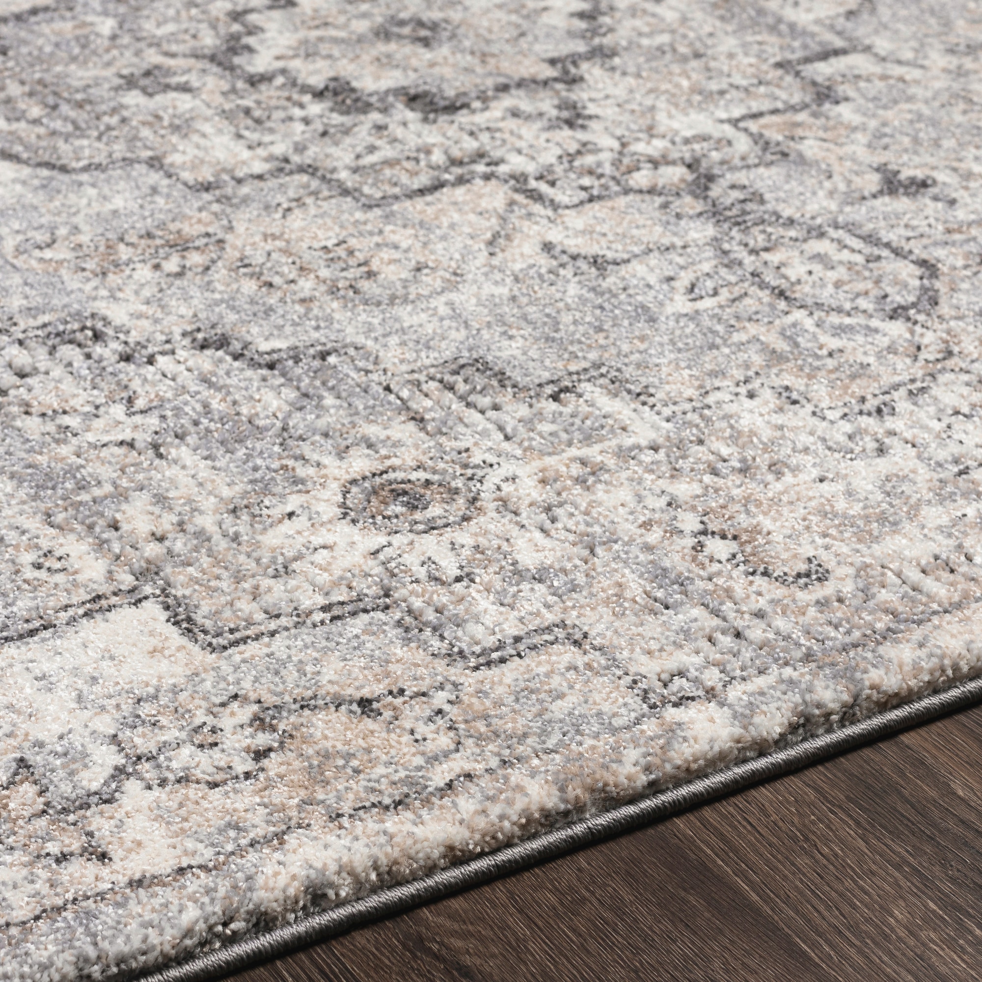 Luxurious Gray Tuscany 6'9" x 9'6" High Pile Area Rug