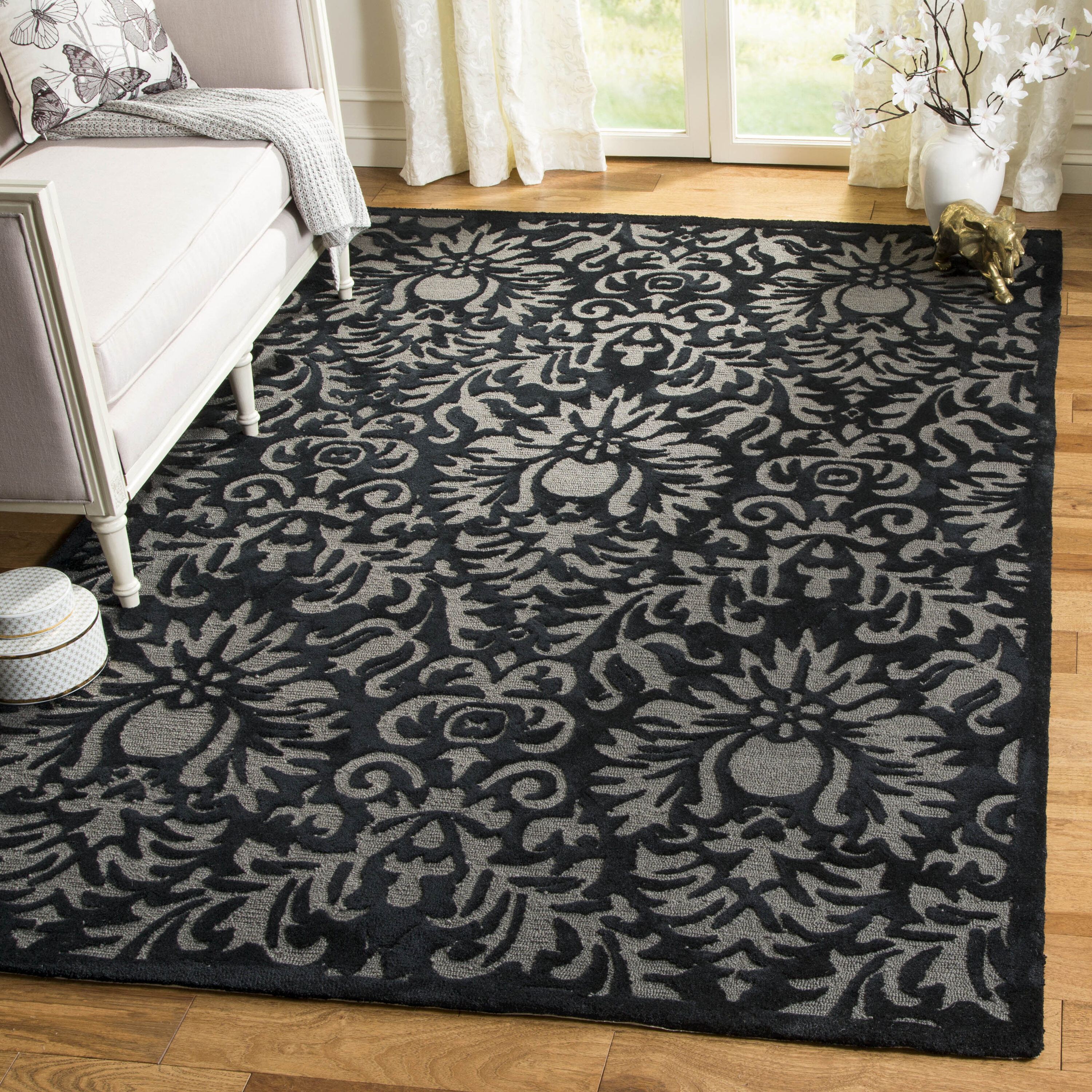 Tlp 714G Brussels Black 4 X 6 Rectangular Area Rug