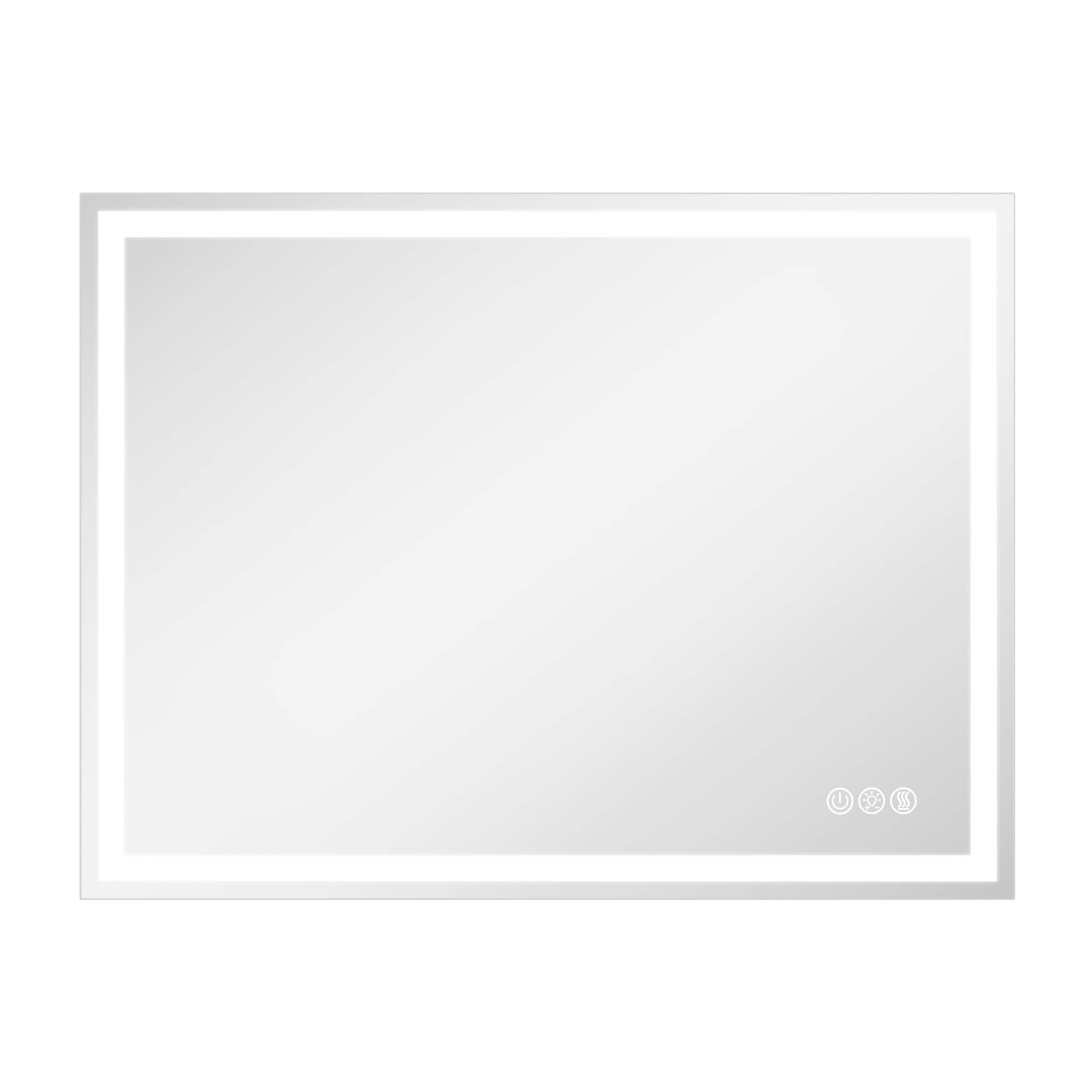 LOVMOR SF-R-GHFA4230 42 in. W x 30 in. H Rectangular Frameless LED Wall Bathroom Vanity Mirror Tempered Glass
