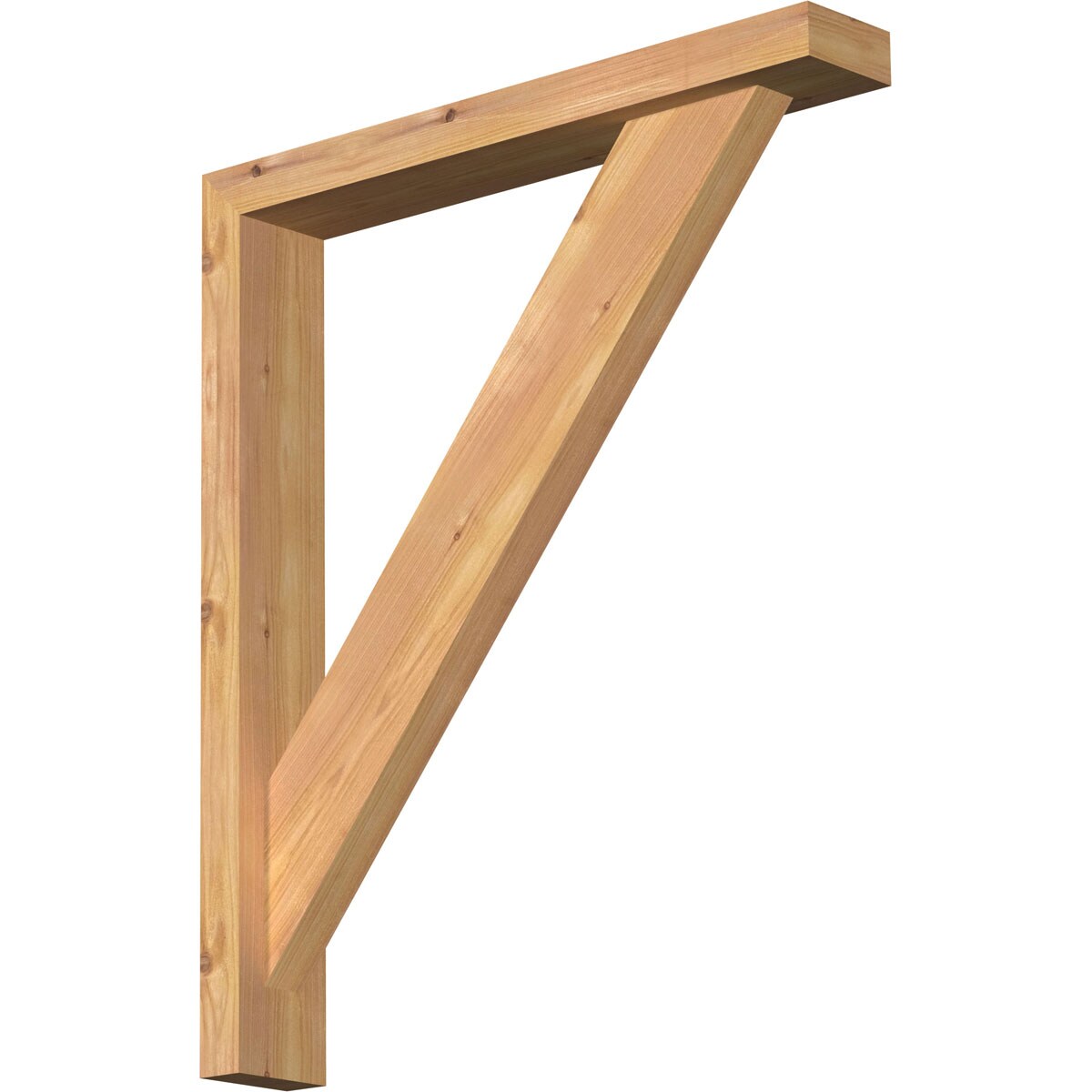 Ekena Millwork 1464821 Traditional Block Smooth Bracket with Offset Brace 3-1/2-in x 22-in x 26-in Western red cedar Brown Wood Standard bracket