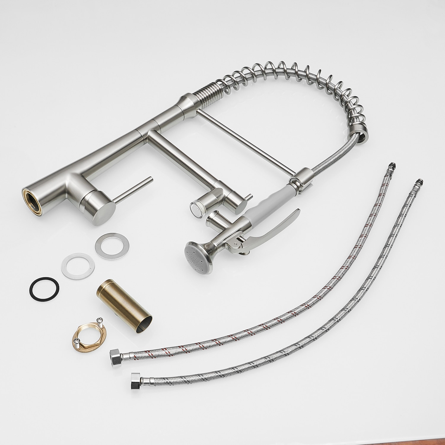 Brushed Nickel LED Pull-Down Kitchen Faucet with Sprayer
