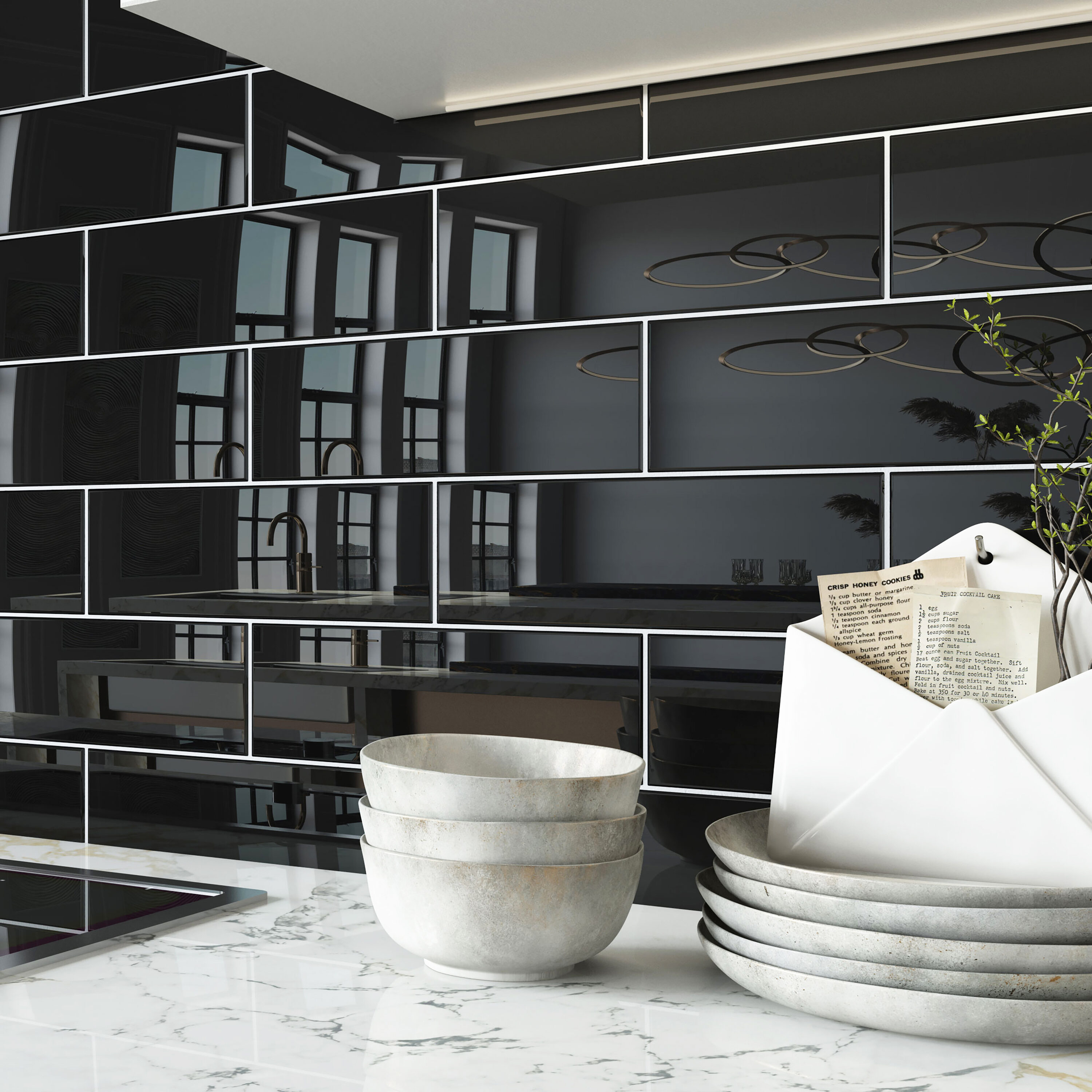 Subway Tile Potter 3x12 Black Glossy