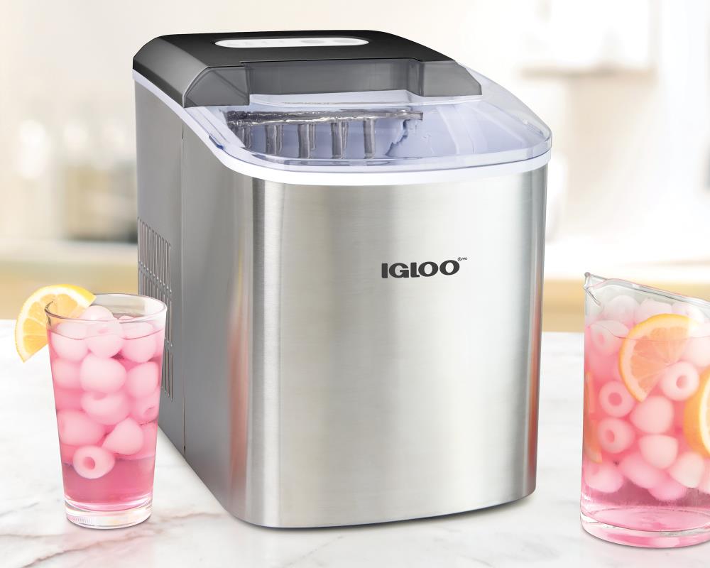 Igloo 26-Pound Stainless Steel Portable Countertop Ice Maker Machine With  Handle - Silver/White, 1 ct - Foods Co.