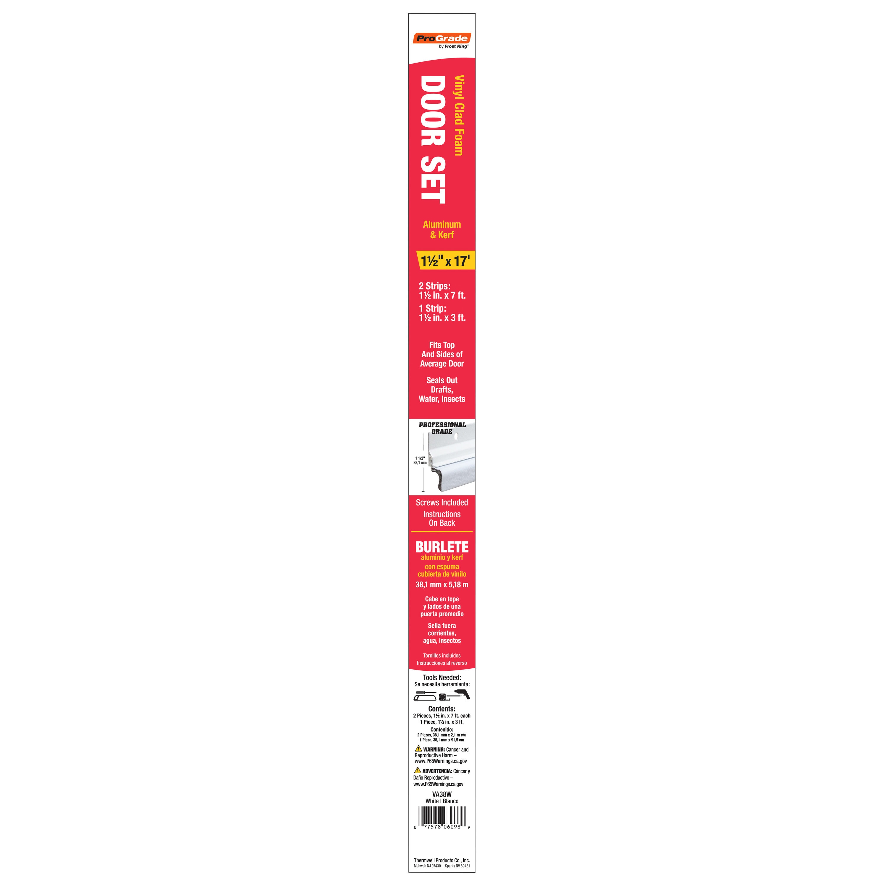 Frost King 7-ft x 1-1/2-in x 3/4-in White Aluminum/Foam Door Weatherstrip