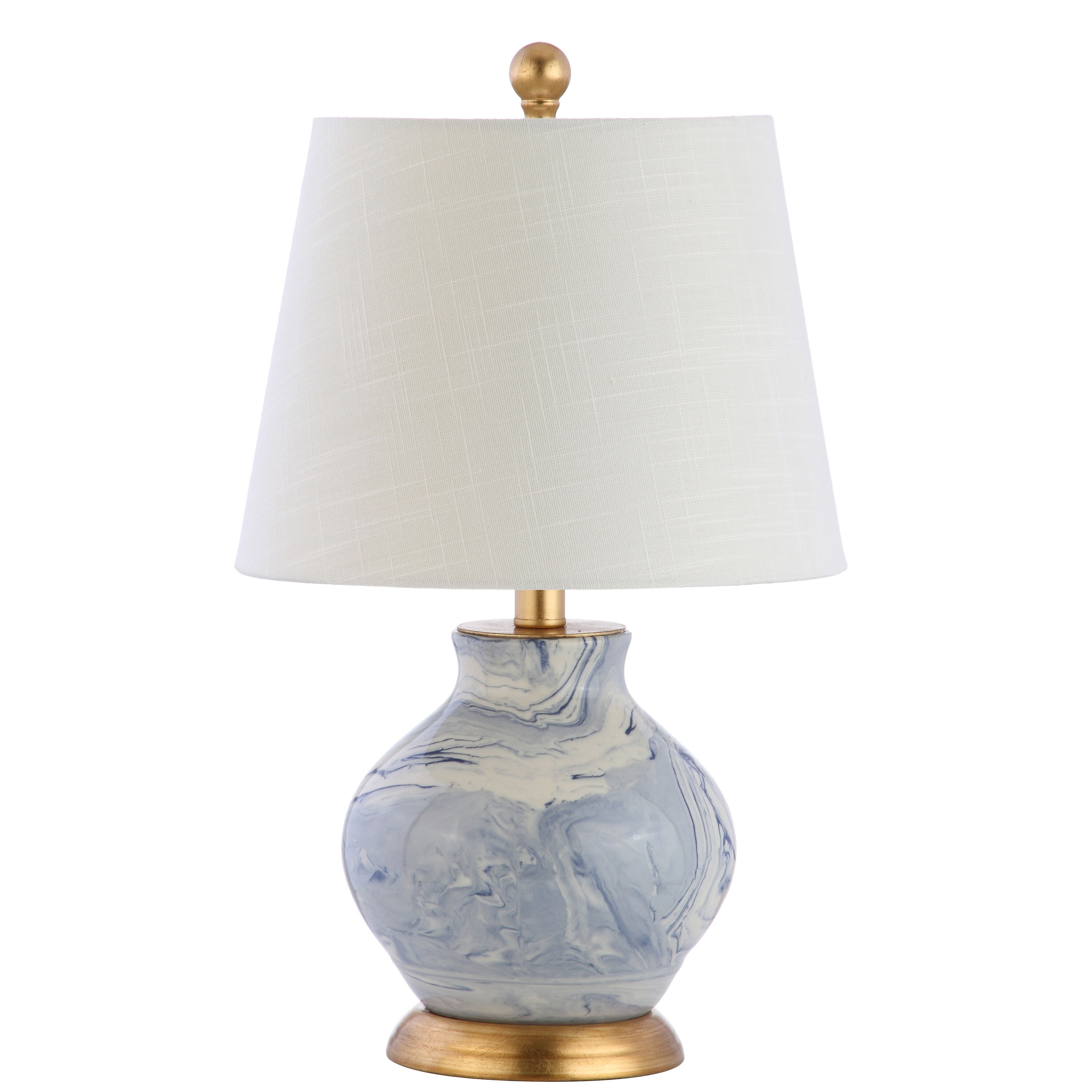 JONATHAN Y Holly Marbleized Ceramic Classic 20.5-in Gold Leaf Led ...