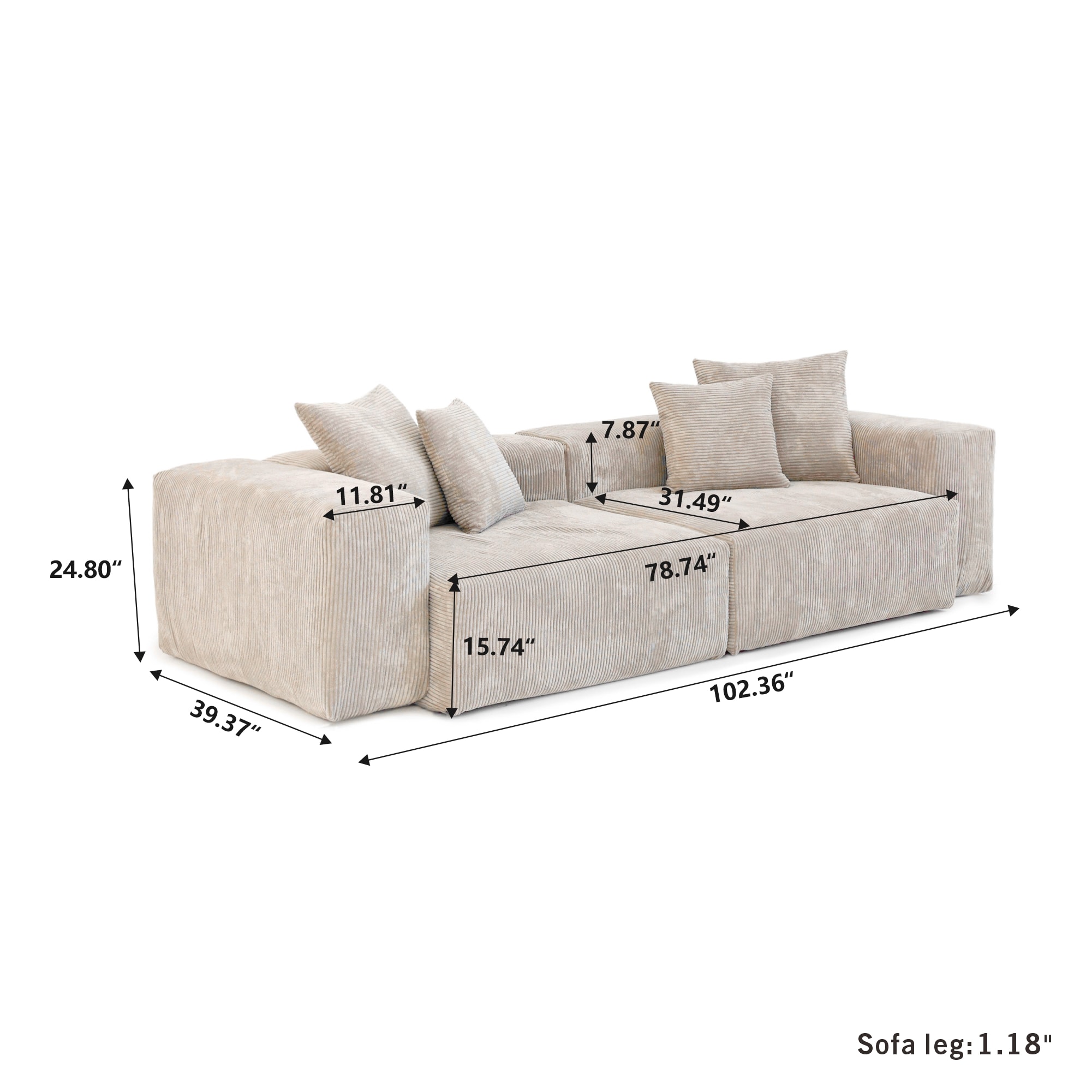 BuotiqHom DH-S2-126BE Sofas-Loveseats - View #2