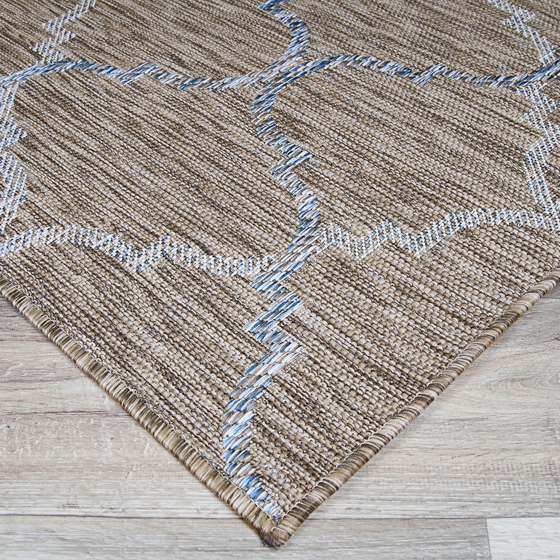Charm Collection Sand-Ivory Flat Woven Runner Rug 2'2" x 7'6"