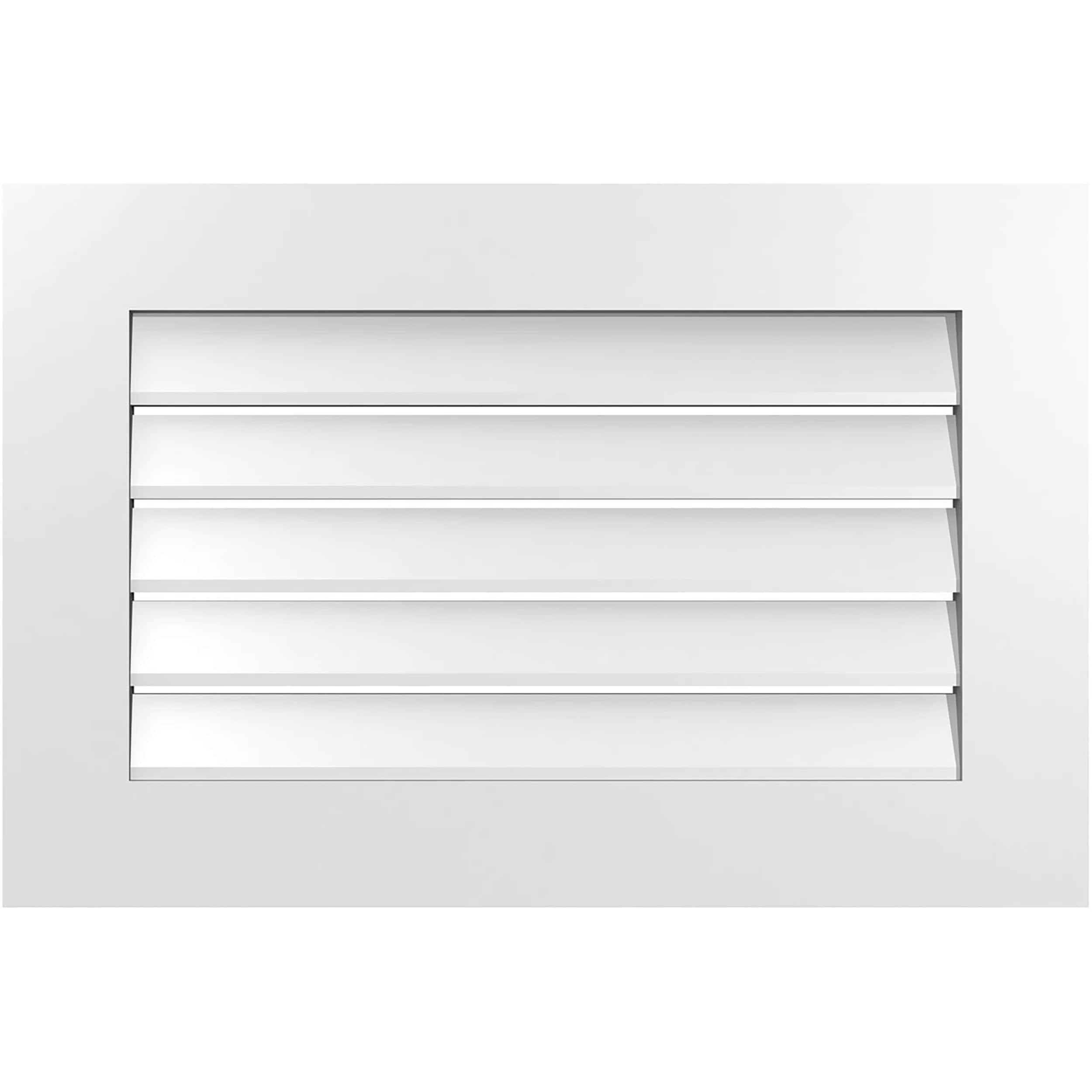 Ekena Millwork GVPVE30X2001SF 30-Inches x 20-Inches Off-white Rectangle PVC Gable Louver Vent