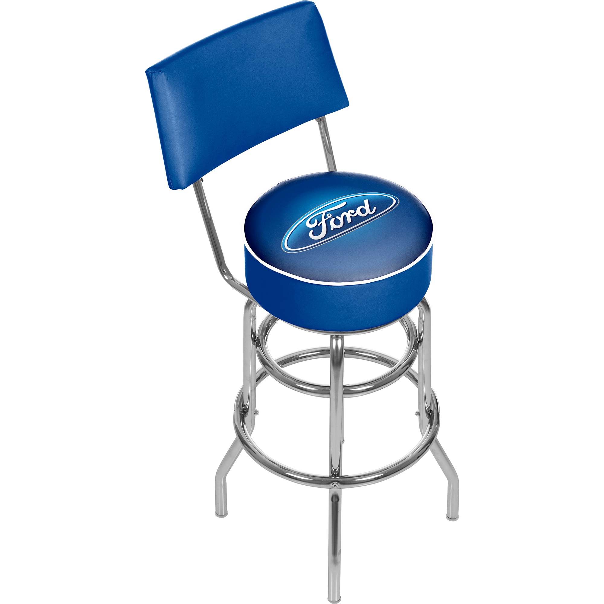 Trademark Gameroom FD1100 Bar Stools with Backs Chrome 5-in H Bar height Swivel Metal Bar Stool Back
